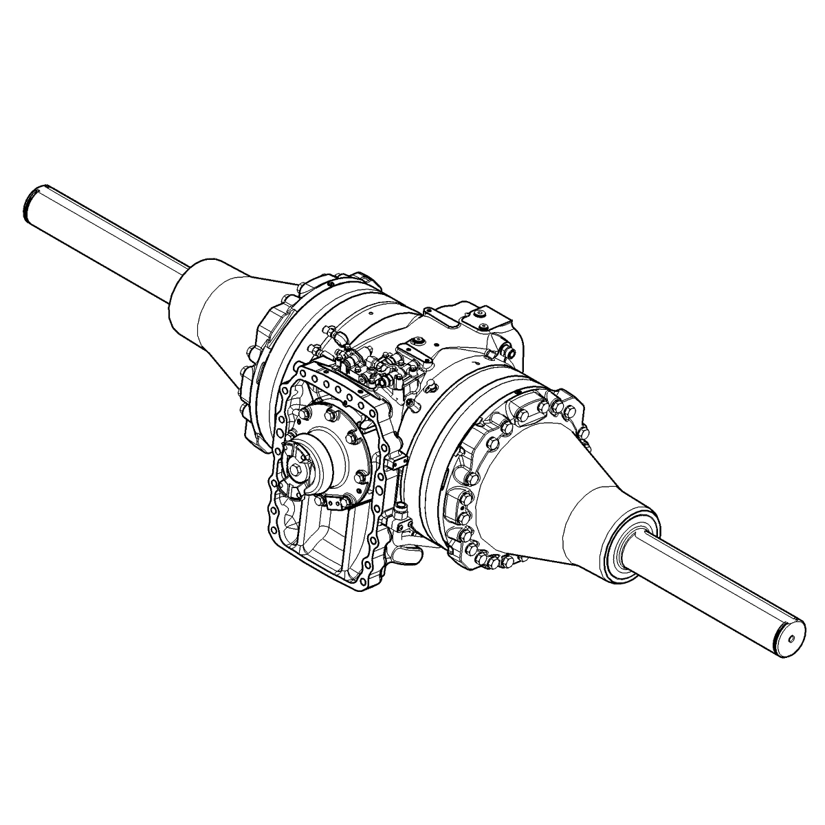 Front Axle, 120 MM, Dr, Scraper