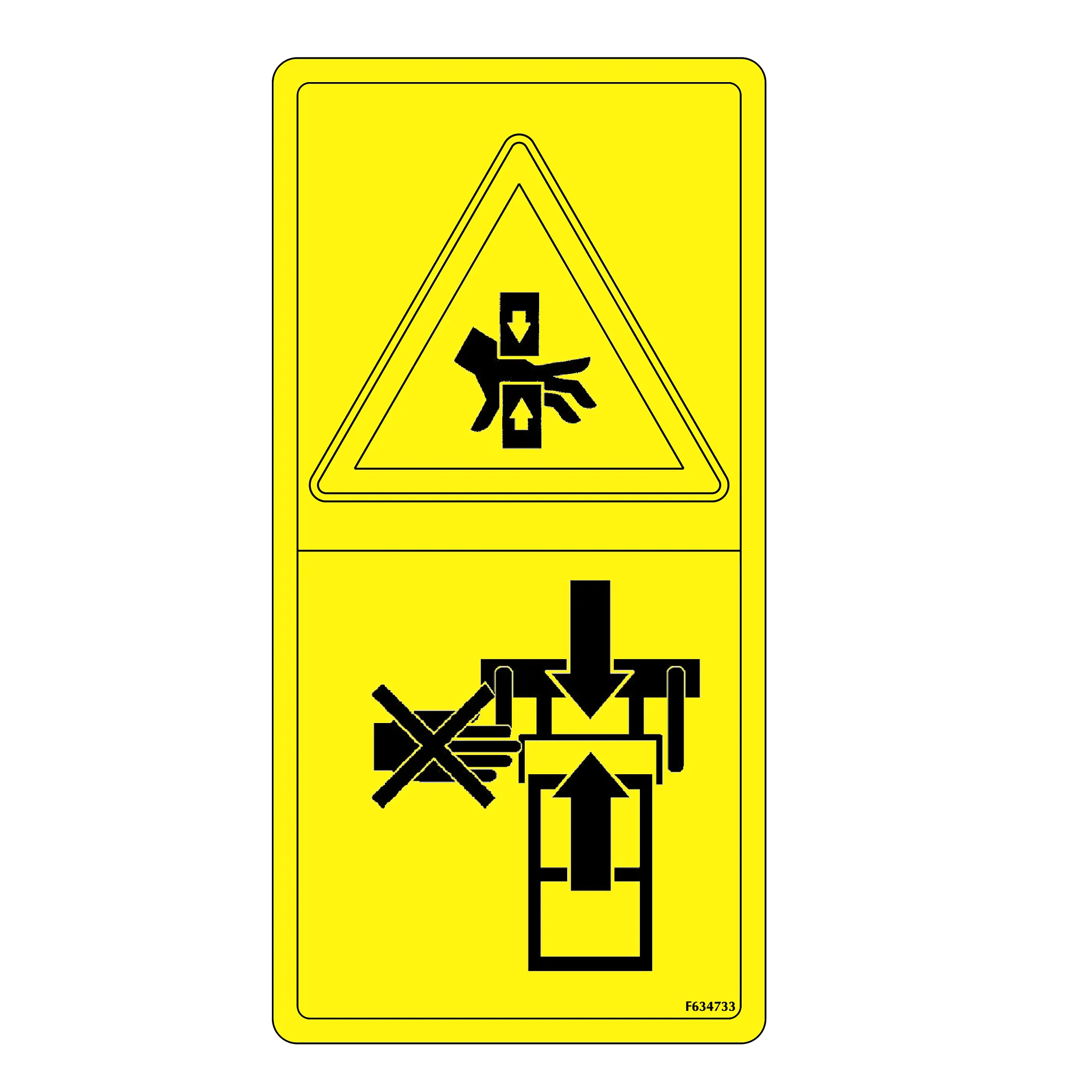 John Deere Label, Crushing of Hand, Hydraulic Ladder - F634733
