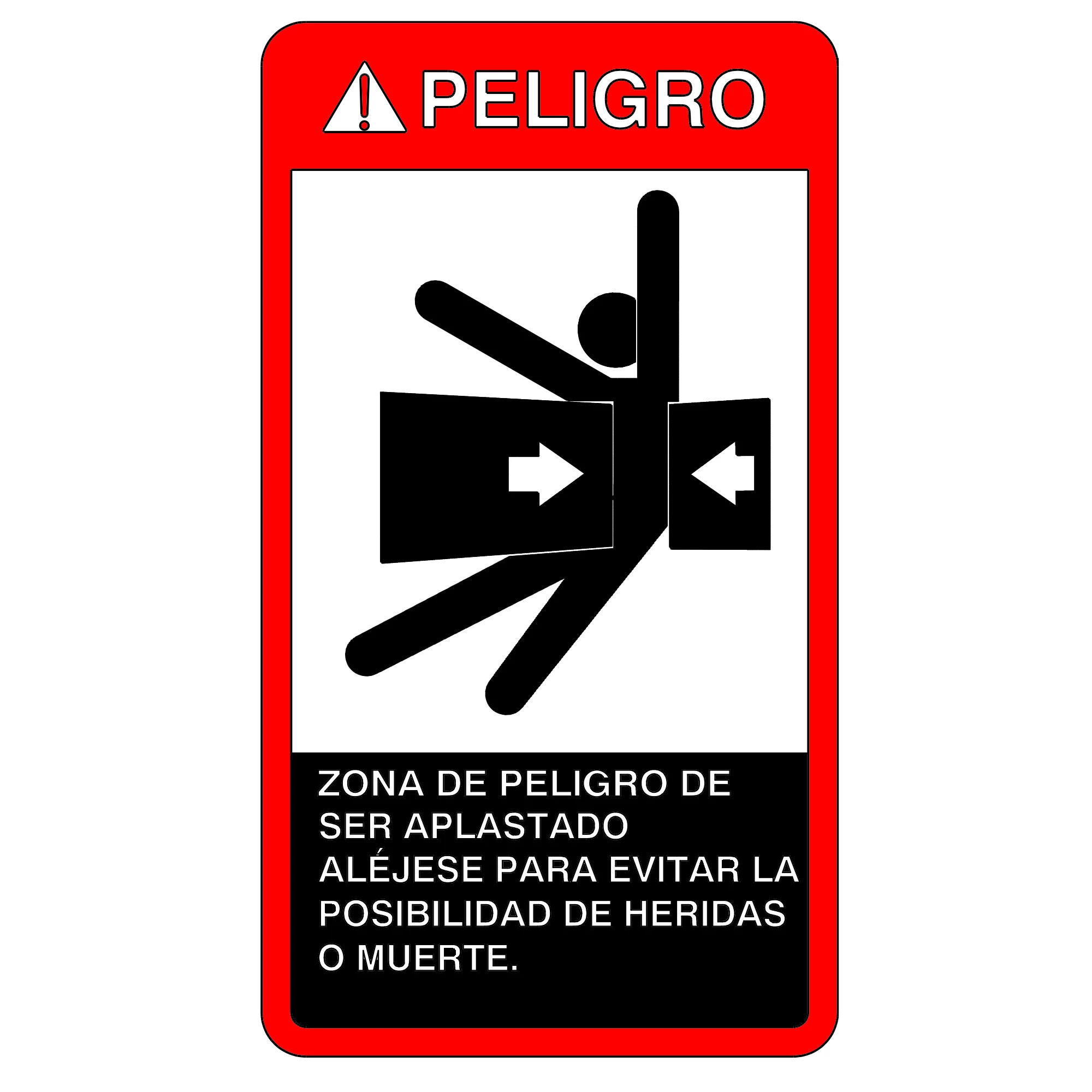 John Deere Crush Zone Decal, Spanish - F295490