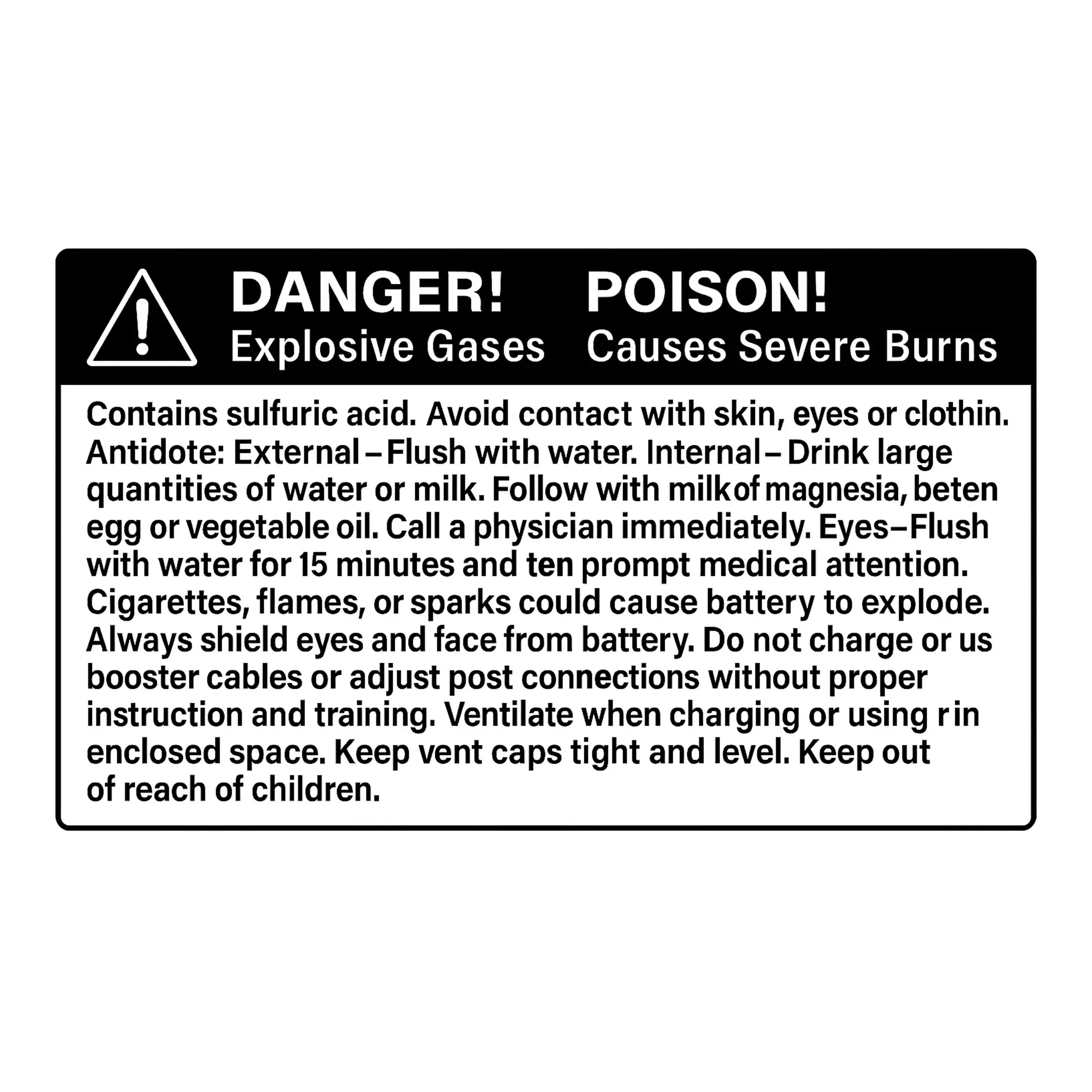 John Deere Label Battery Label Spanish Text - L151961