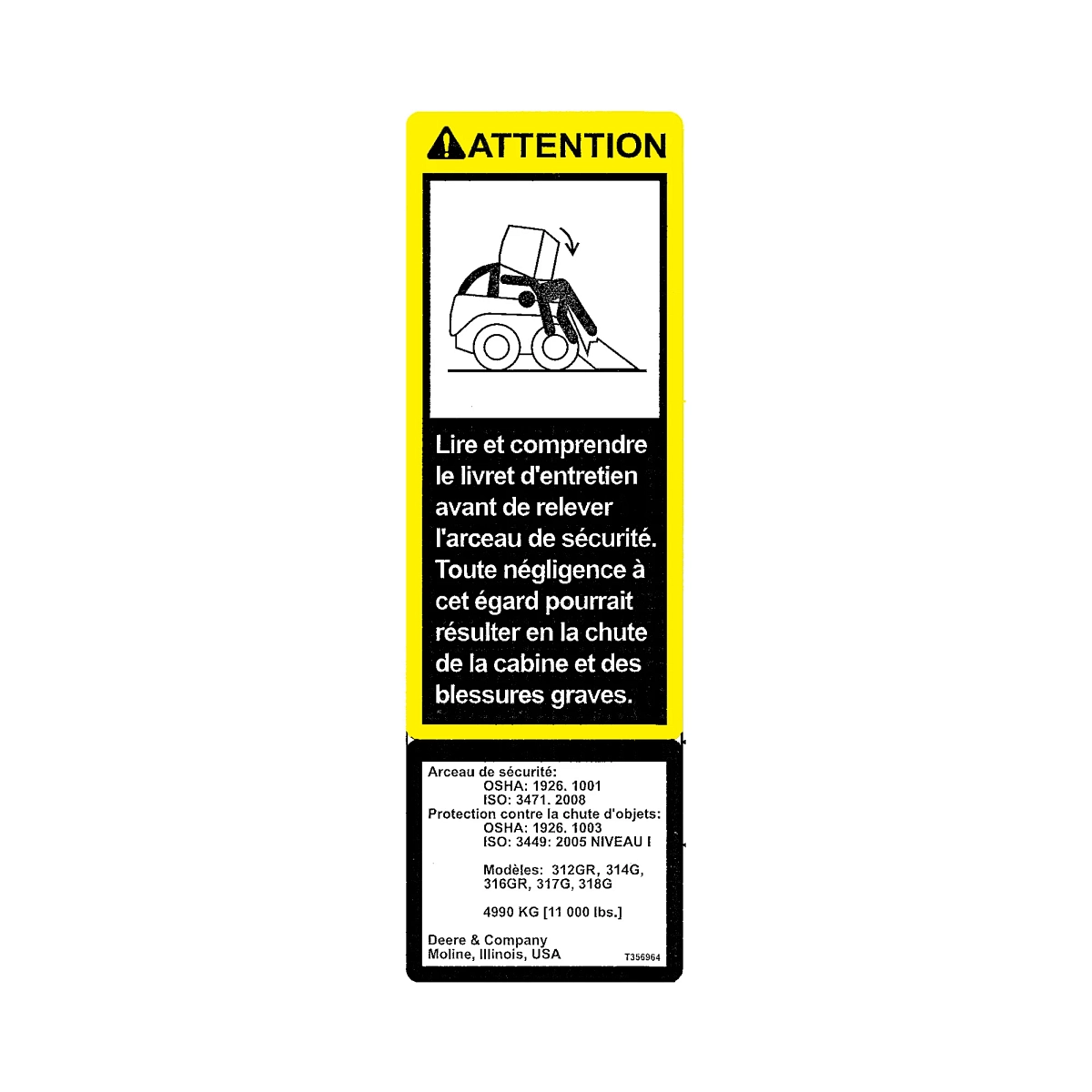 Label, ROPS Cert and Service French