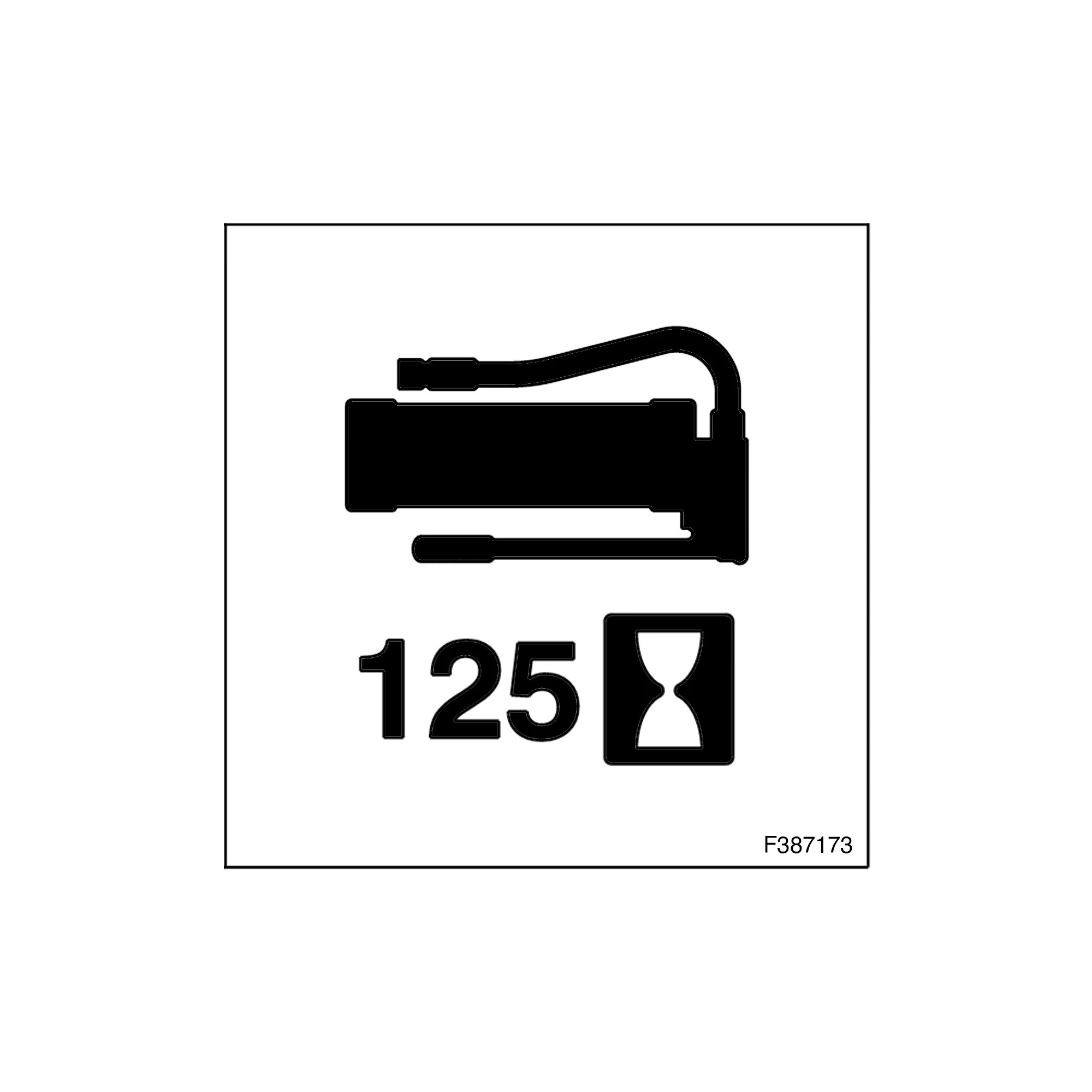 John Deere Grease Decal 125 Hrs - F387173