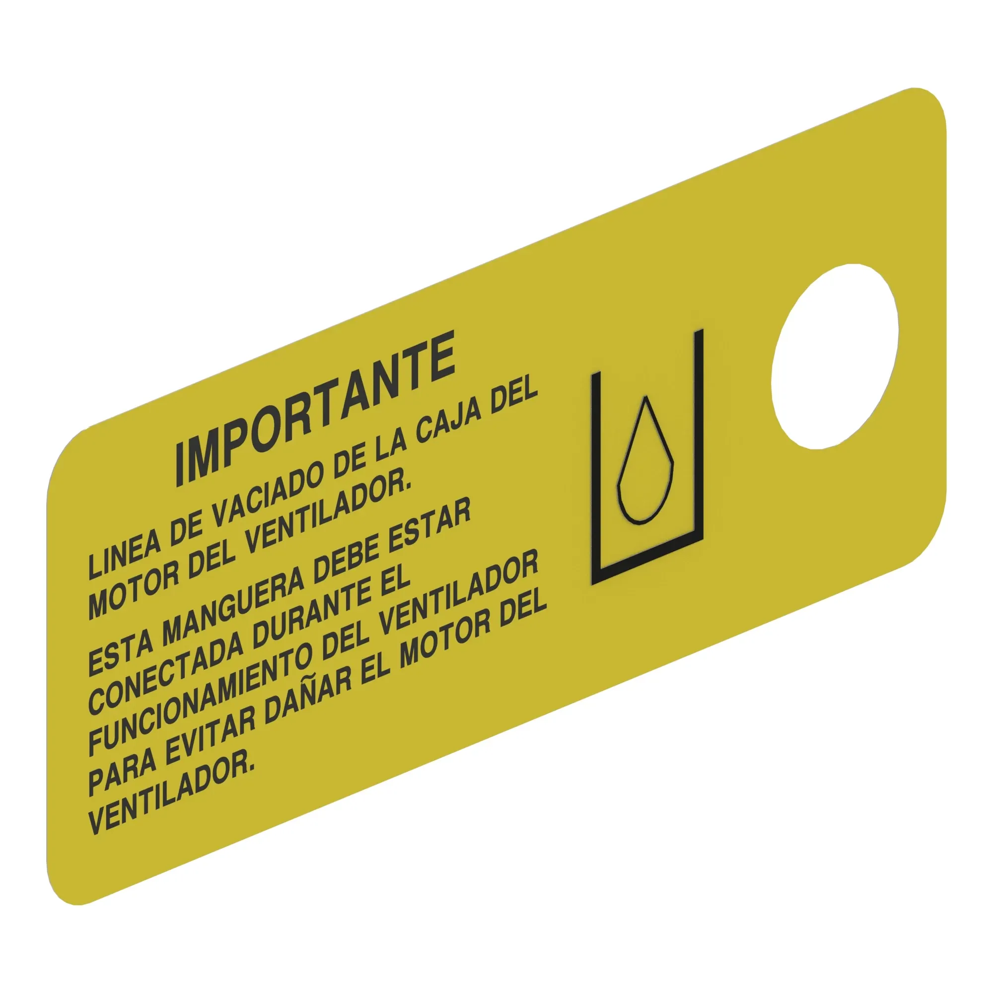 John Deere Spanish Fan Drain Line Information Sign - A69475
