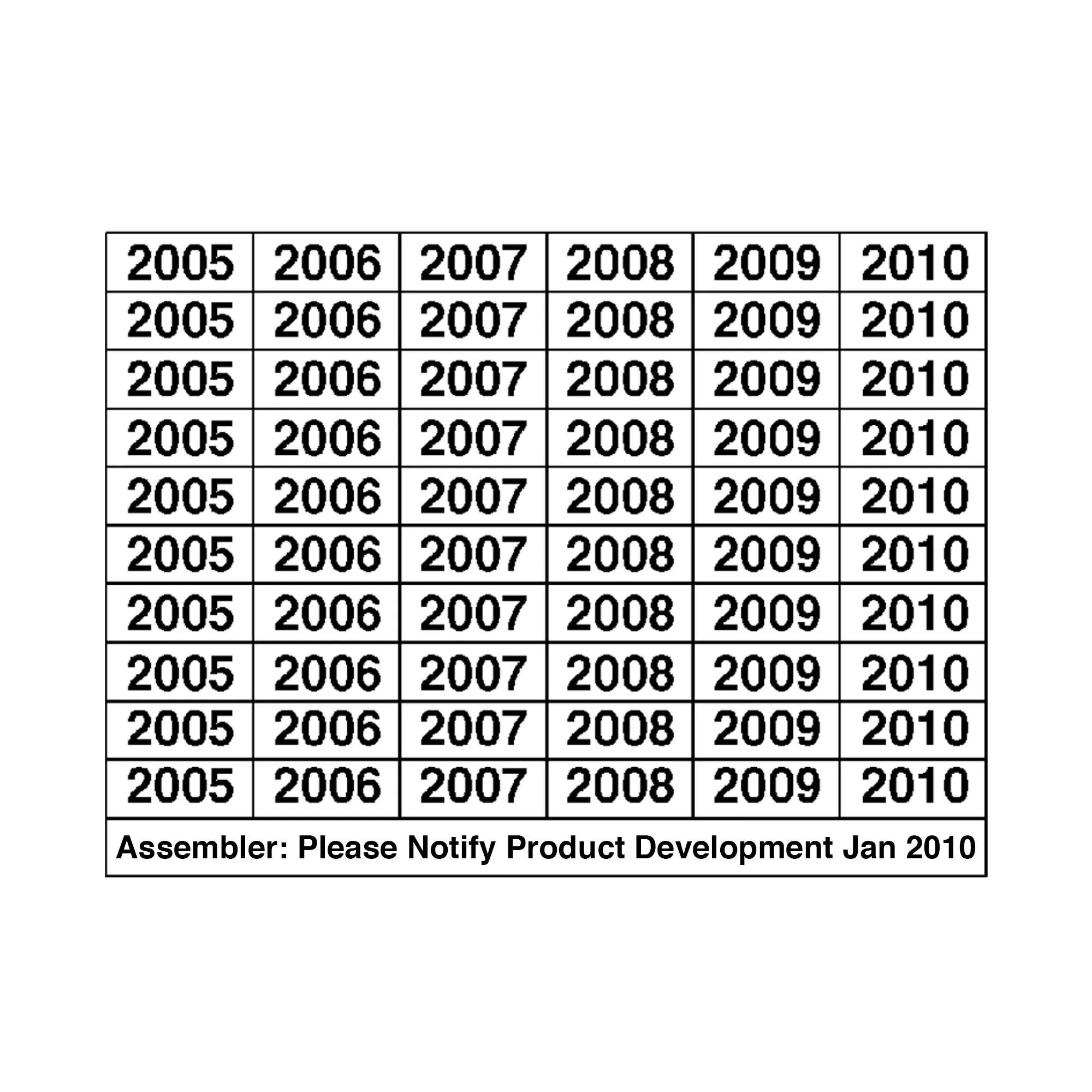 John Deere 2005-2010 Export Label - A82989