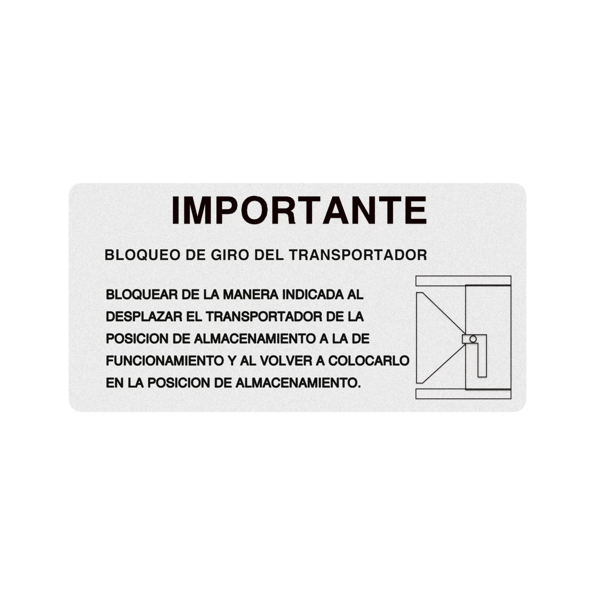 John Deere Conveyor Swing Link Spanish Label - A72129
