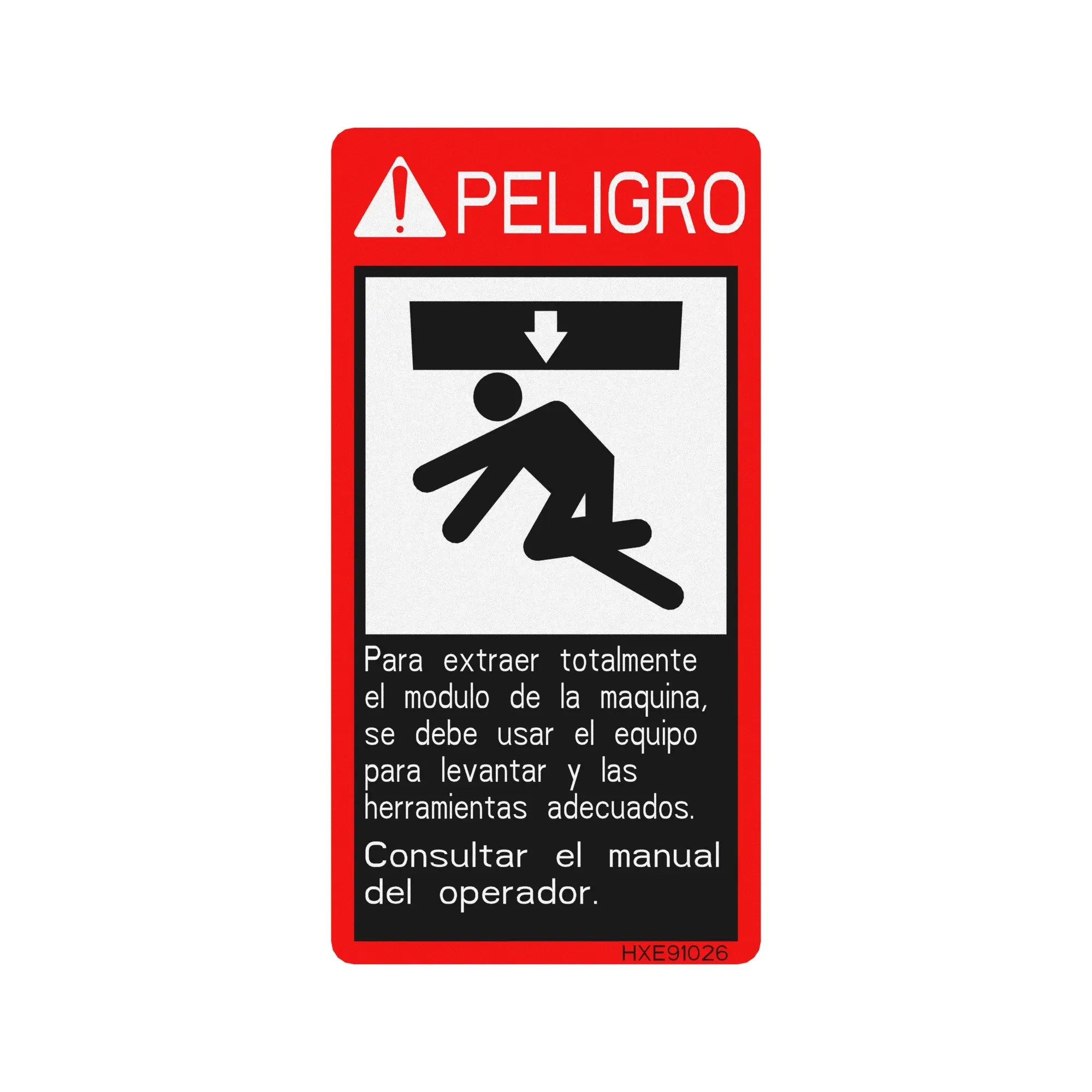 John Deere Safety Sign, Unsafe Loading Area, Spanish - HXE91026