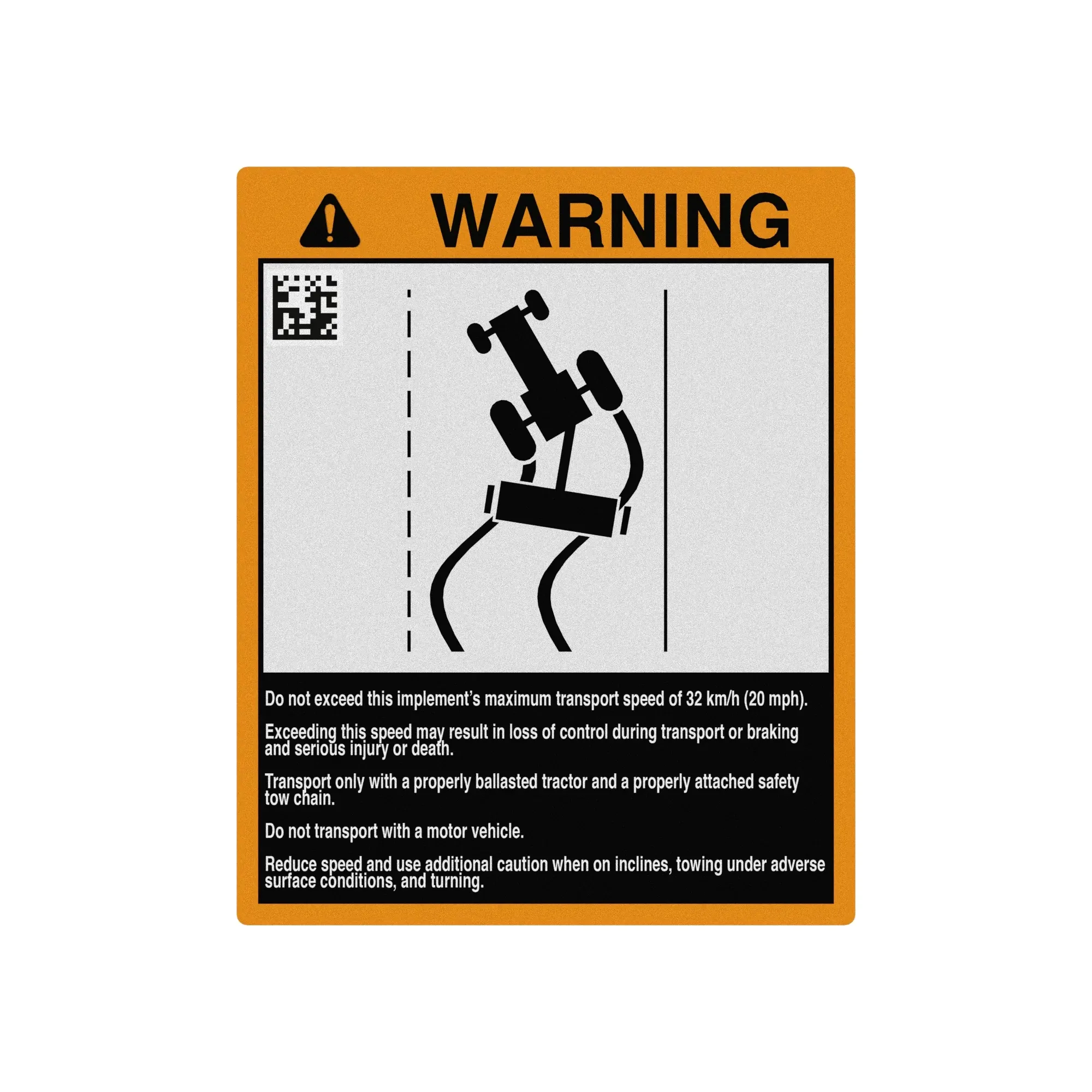 John Deere Warning Label, Control Steer Breaks - A72502