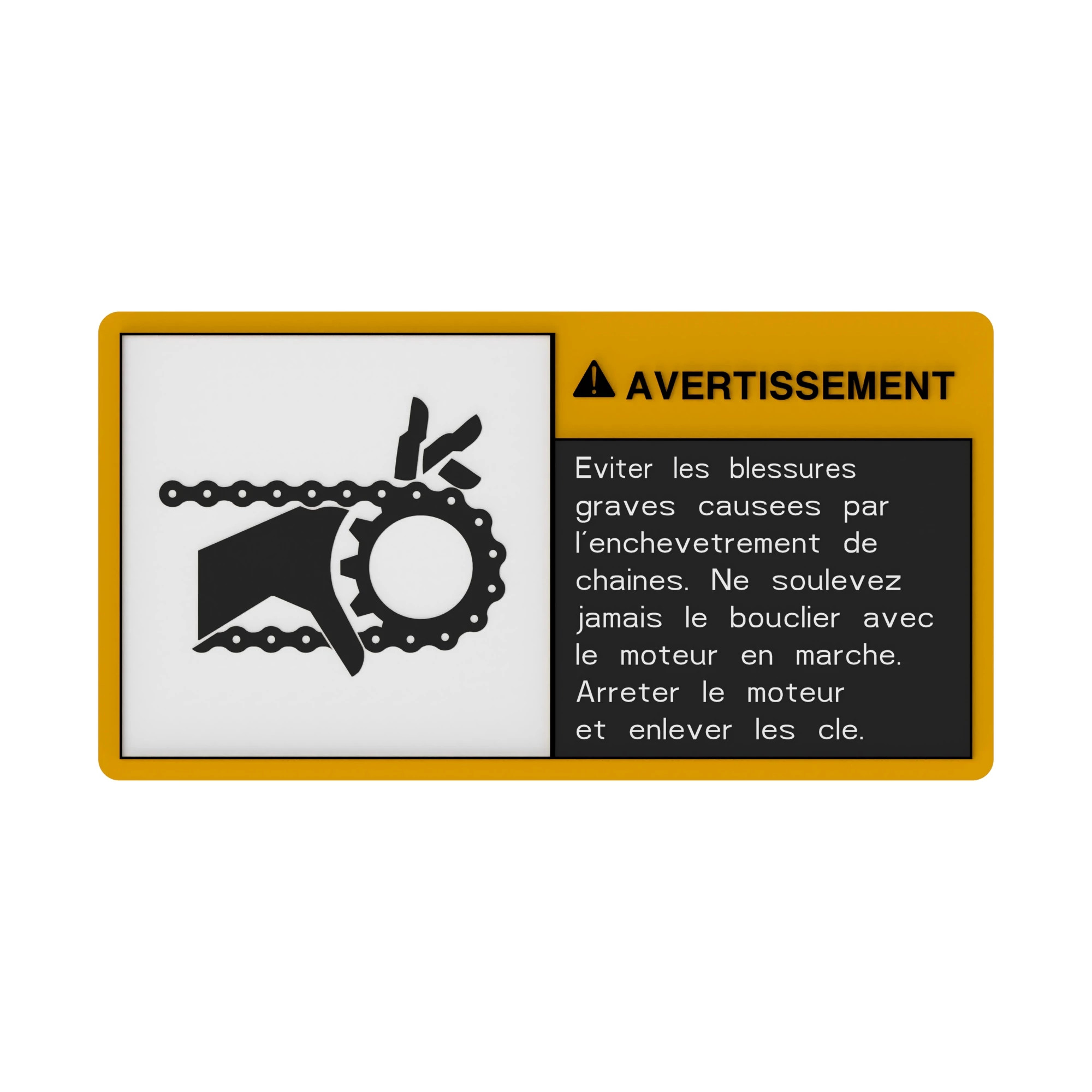 LABEL, DECAL SAFETY CHAIN-FRENCH