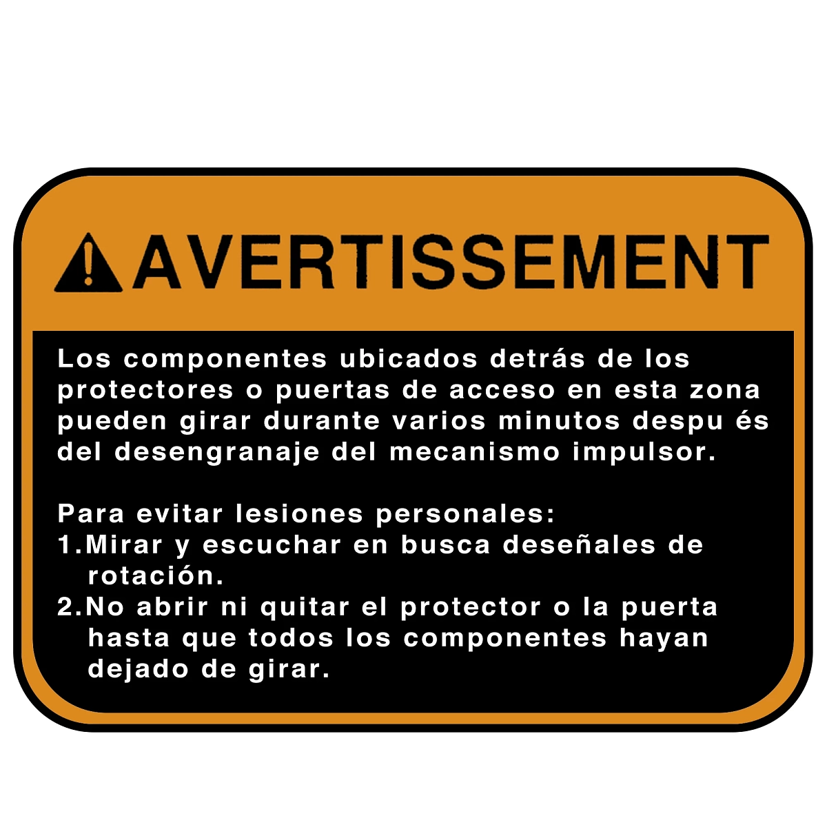 Label (Warning - Spanish)