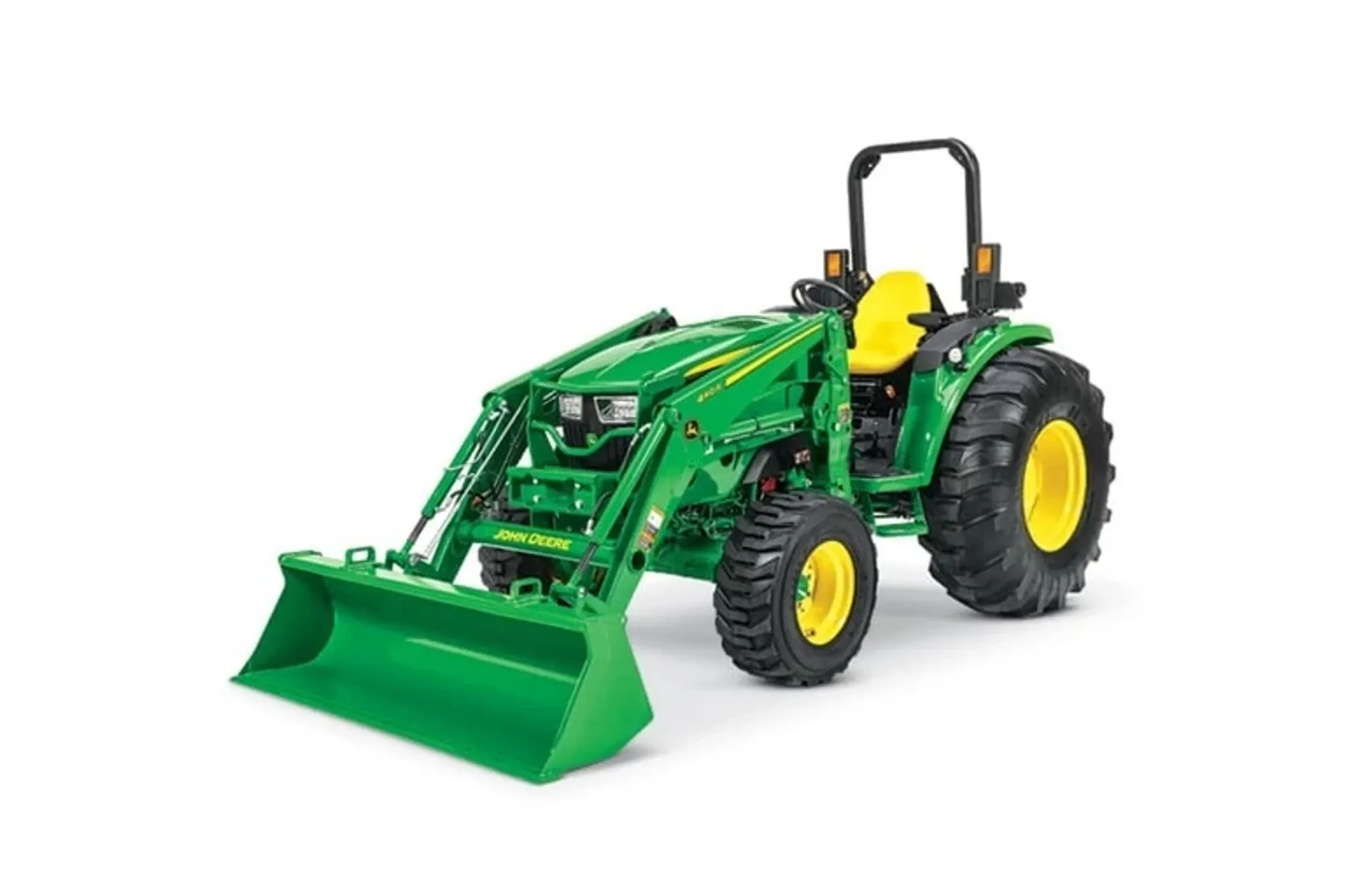 Studio image of a 4052M Compact Tractor front left view