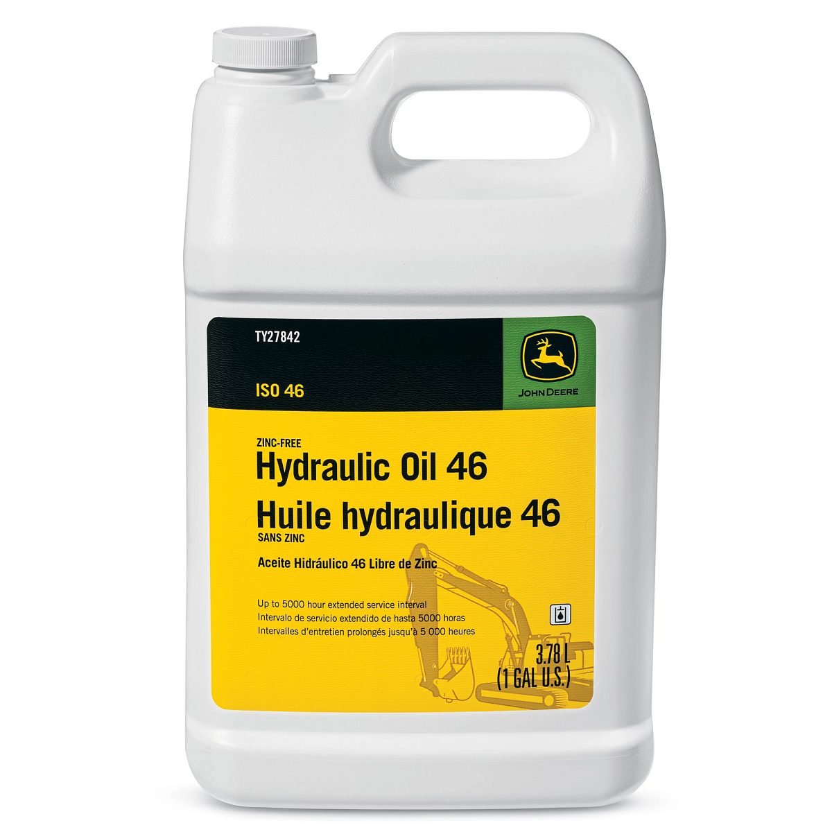 John Deere Zinc-Free Hydraulic Oil, ISO 46, 3.76 Liter (1 Gallon) - TY27842