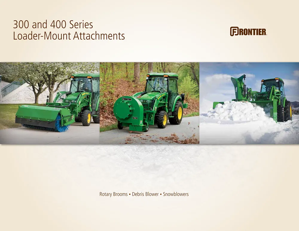 Frontier 300 and 400 Series Loader-Mount Attachments Brochure cover