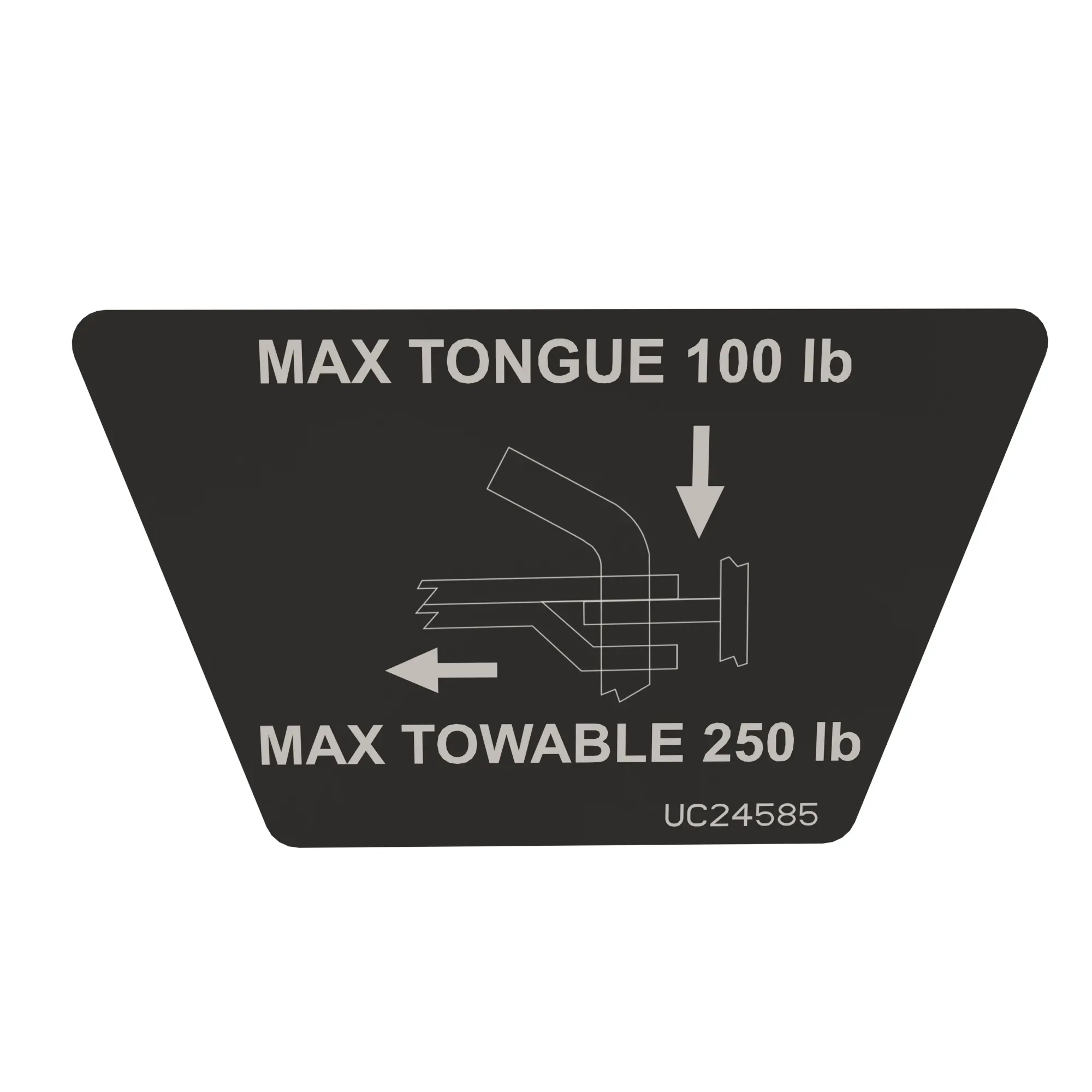 John Deere Hitch Towing Label - UC24585