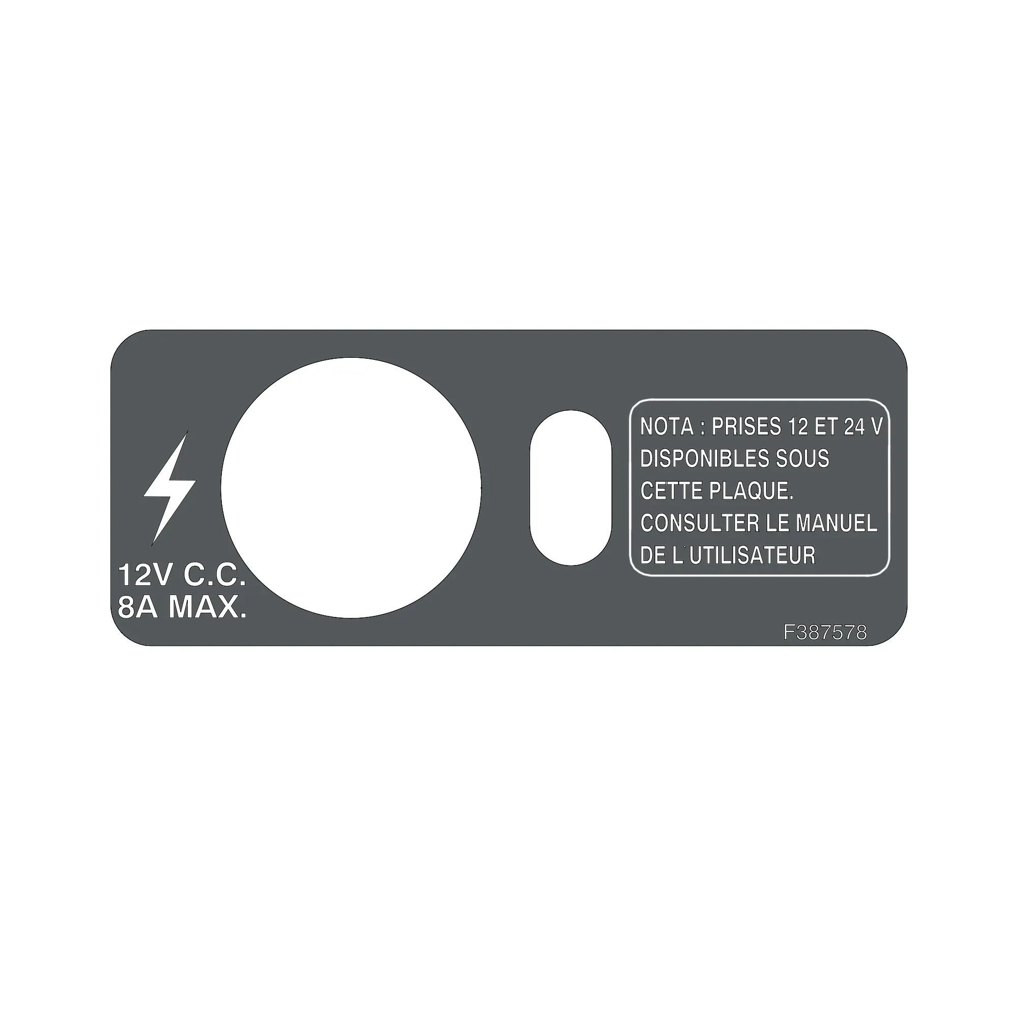 John Deere Power Console Label, French - F387578