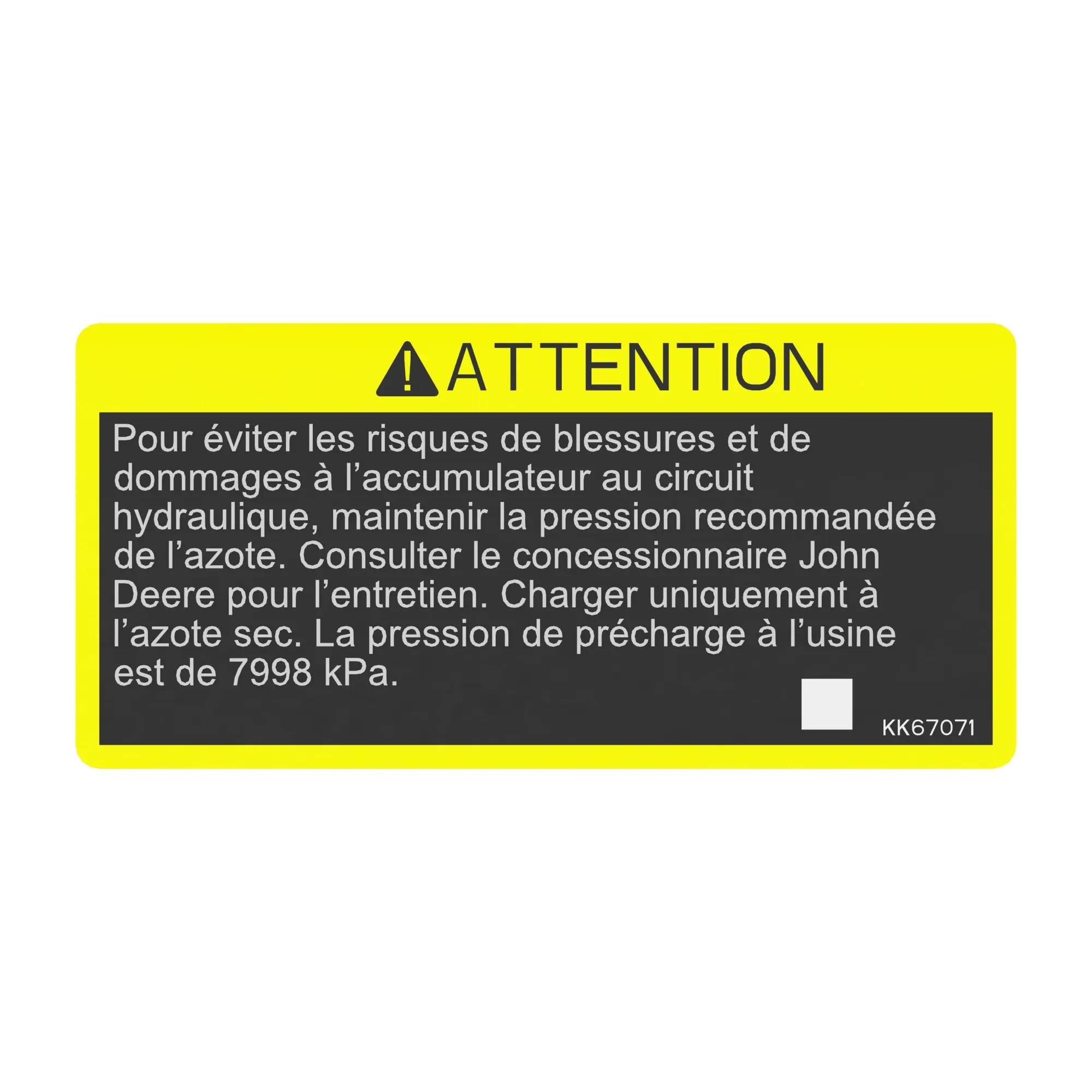 John Deere Safety Sign - KK67071