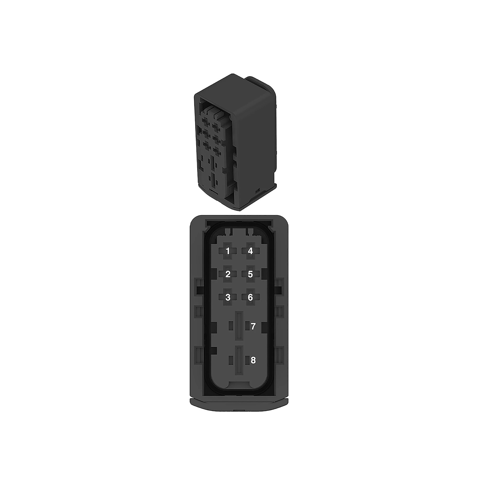 CONN TYCO HDSCS 8W FS BLK PLSTC