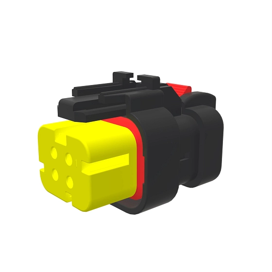 John Deere Yellow Electrical Connector Housing, Cavities 4 - 57M9819