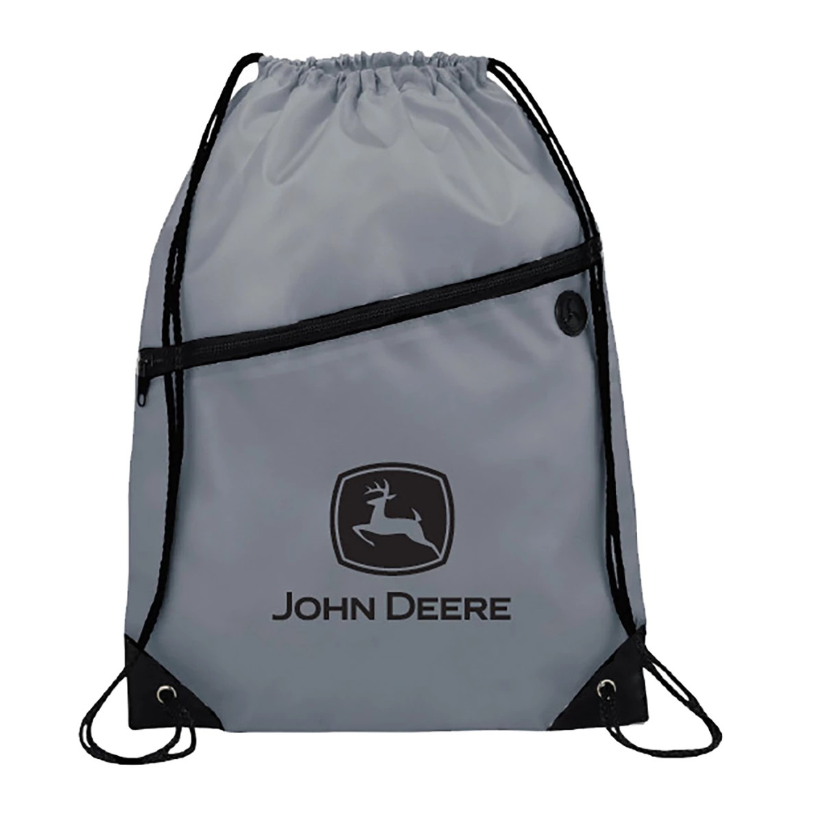 "Gray and Black Cinch Backpack"