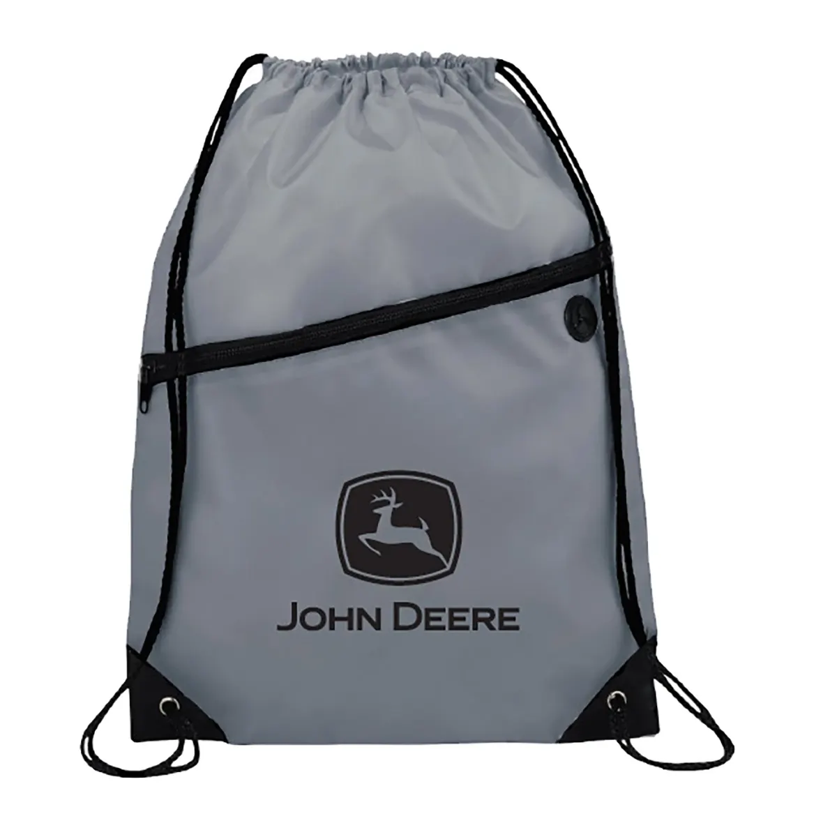 "Gray and Black Cinch Backpack"