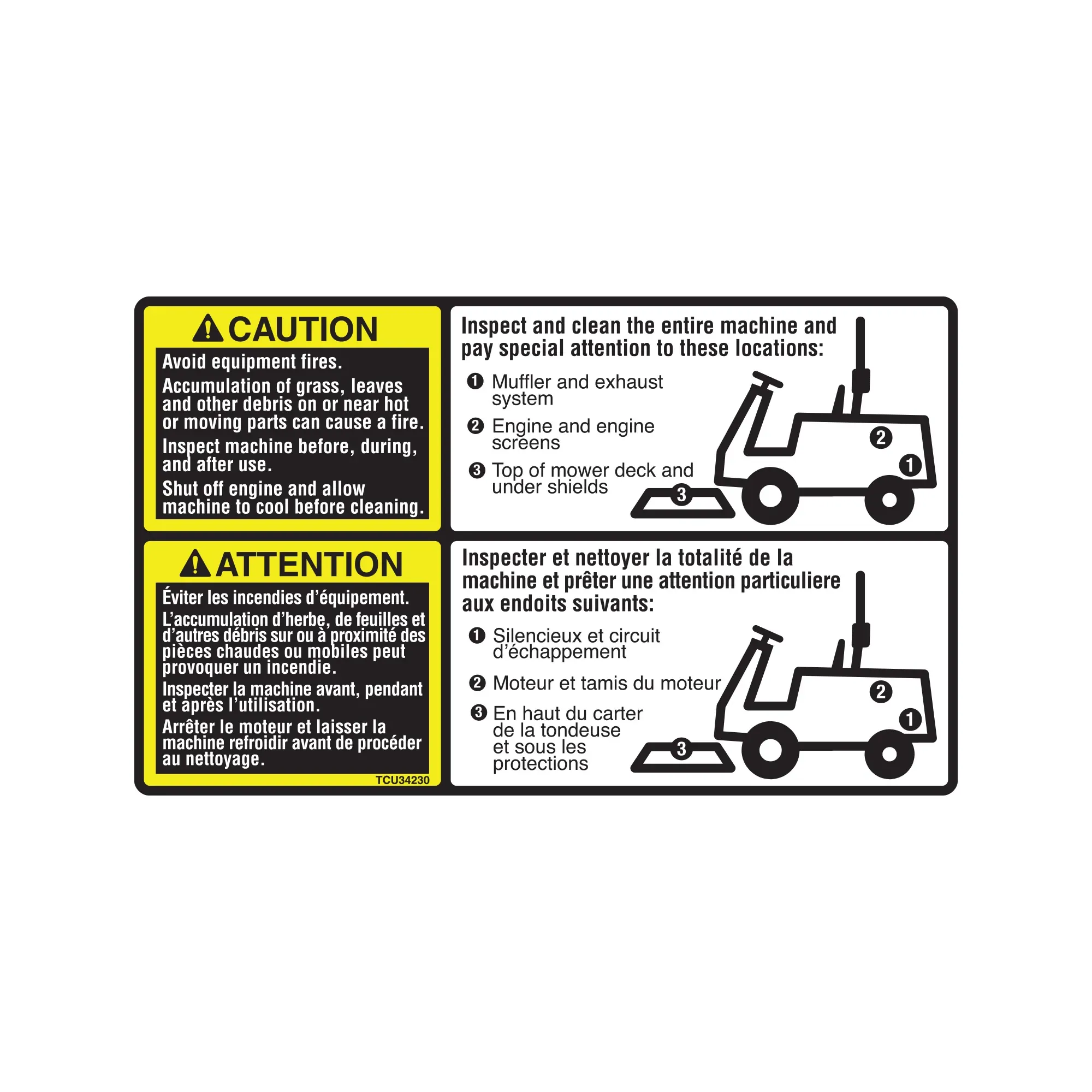 John Deere Cleanout Label - TCU34230