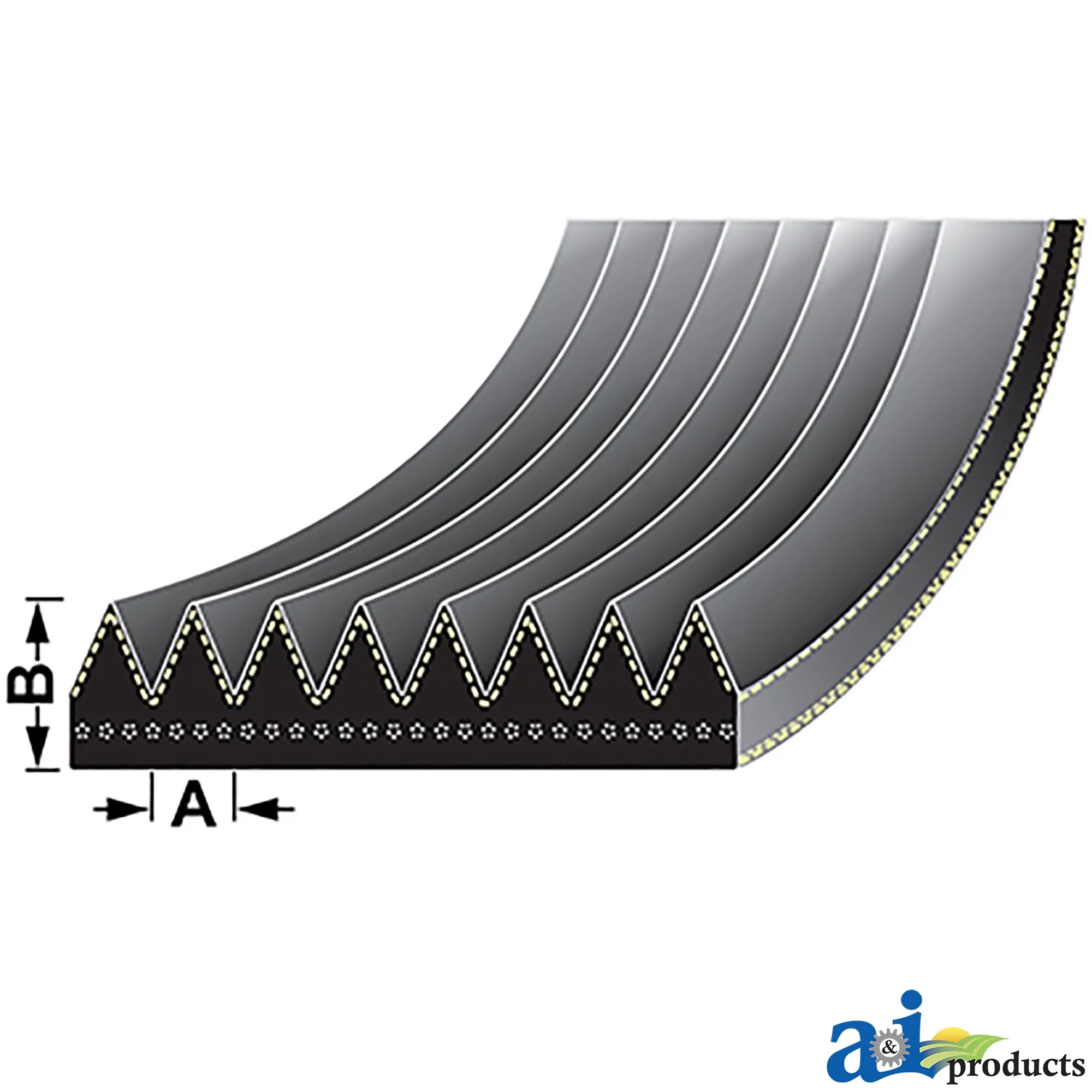 A&I Products Fan Belt, Effective Length 2225 mm (87.6 inch) - A-L111170