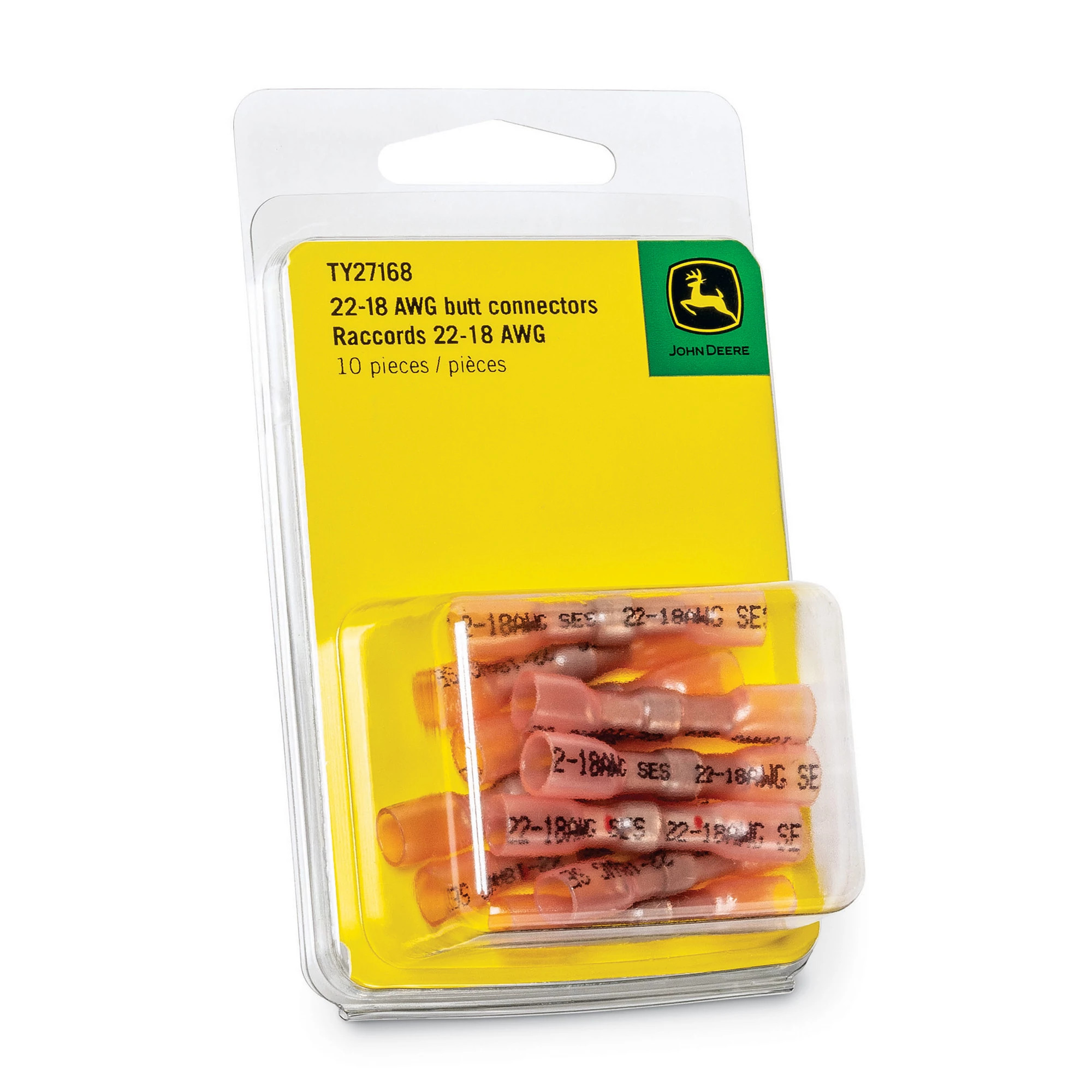 John Deere 22-18 AWG CSS Heat Shrink Butt Connectors (Pack of 10) - TY27168