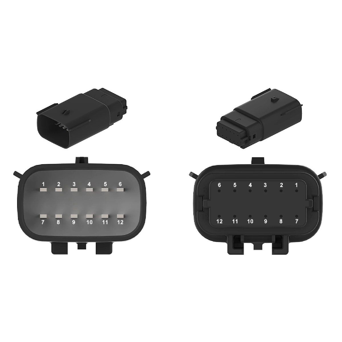 CONN MOLEX MX150 12W MS BLK PLSTC