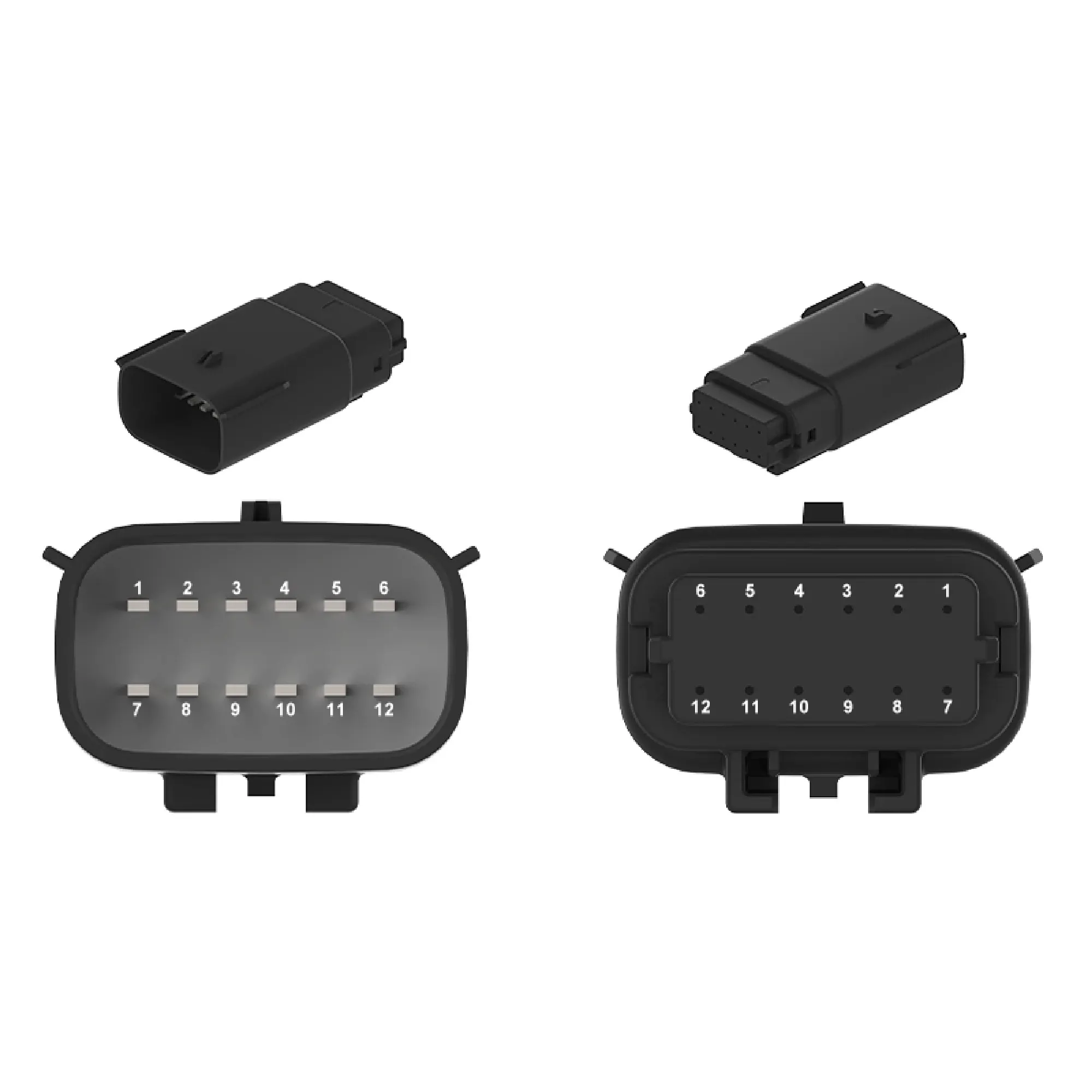 Conn Molex MX150 12W Ms Blk Plstc