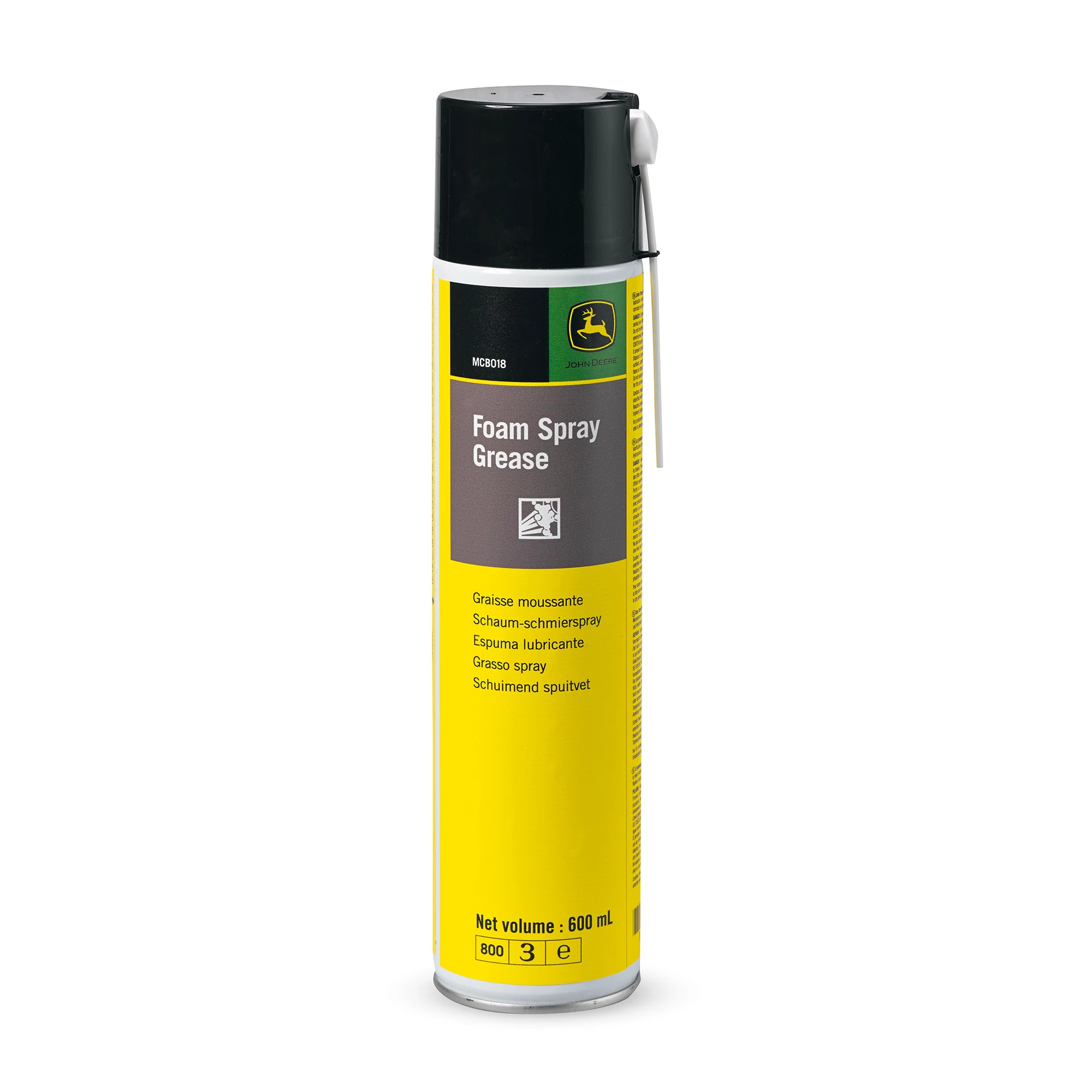 John Deere Foam Spray Grease, Multi-Functional, 600 ml (20.28 Fluid Oz) - MCB018