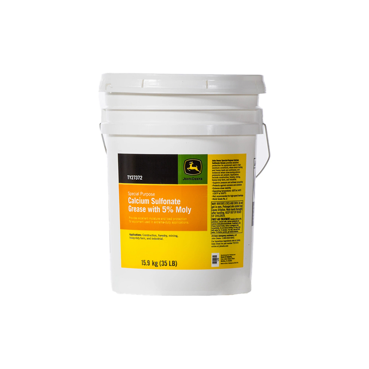 John Deere Special-Purpose Calcium Sulfonate 5% Moly Grease, 15.9 kg (35 Pound) Pail - TY27372