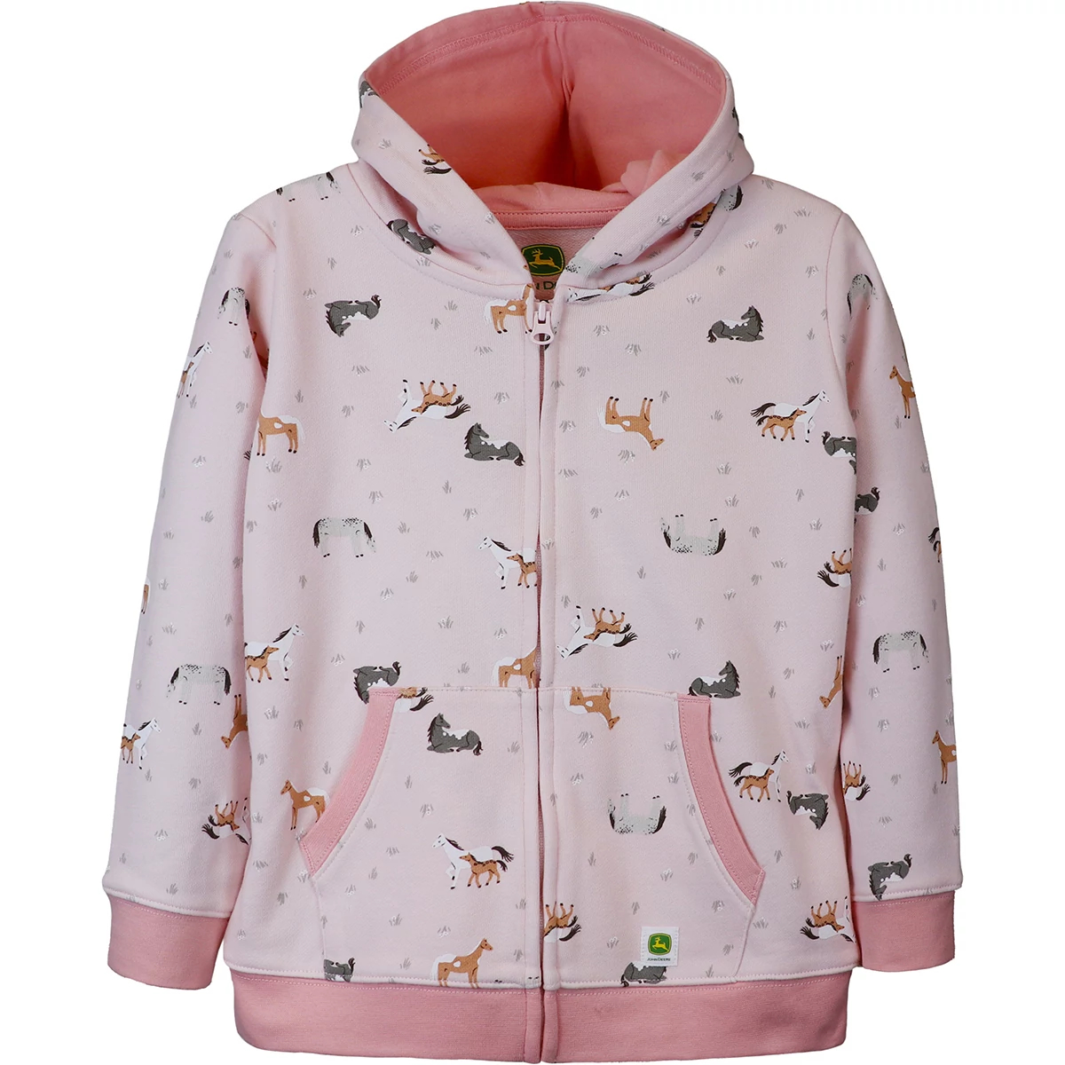 Kids Horses in the Pasture Full Zip Hoodie