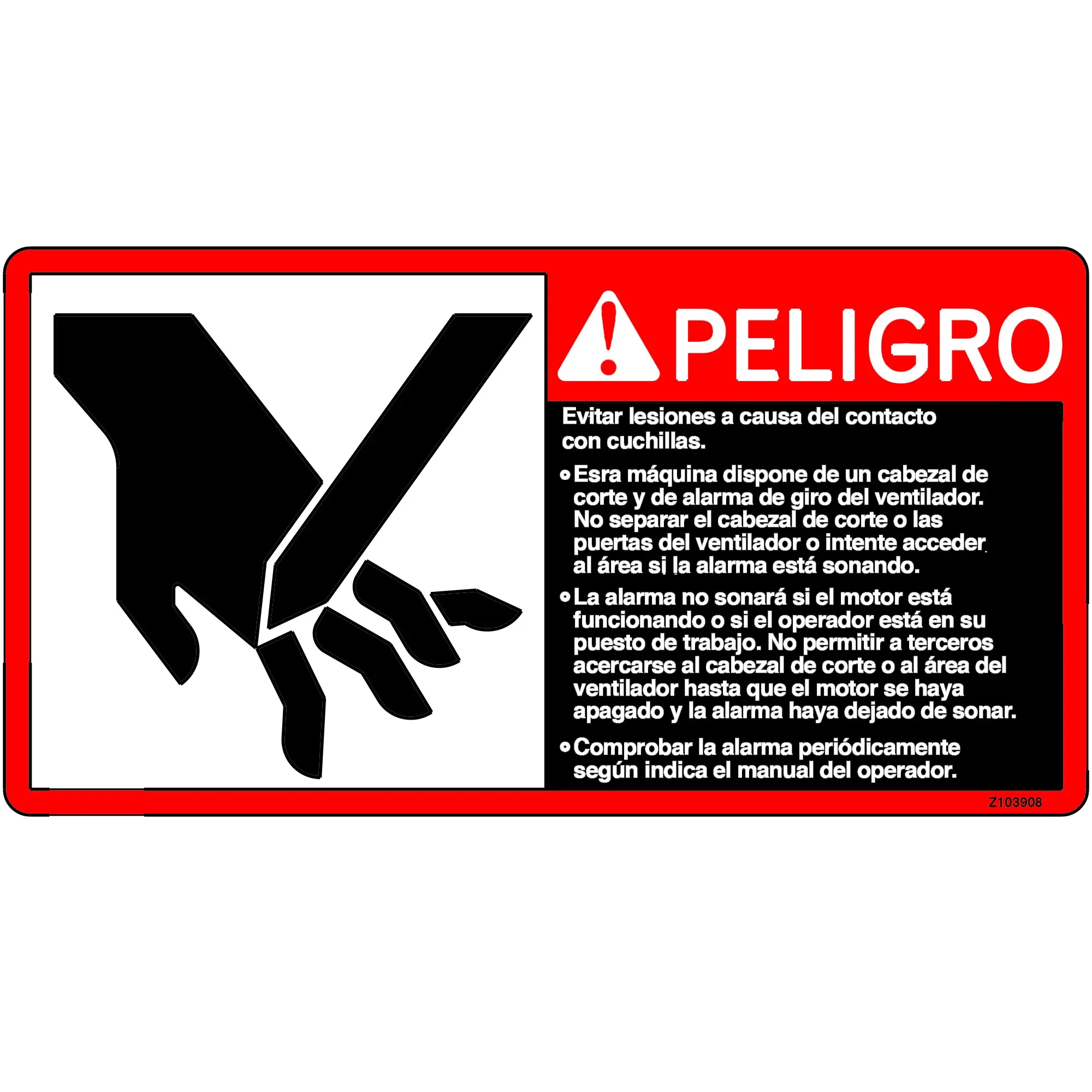 John Deere Safety Sign, Label - Z103908