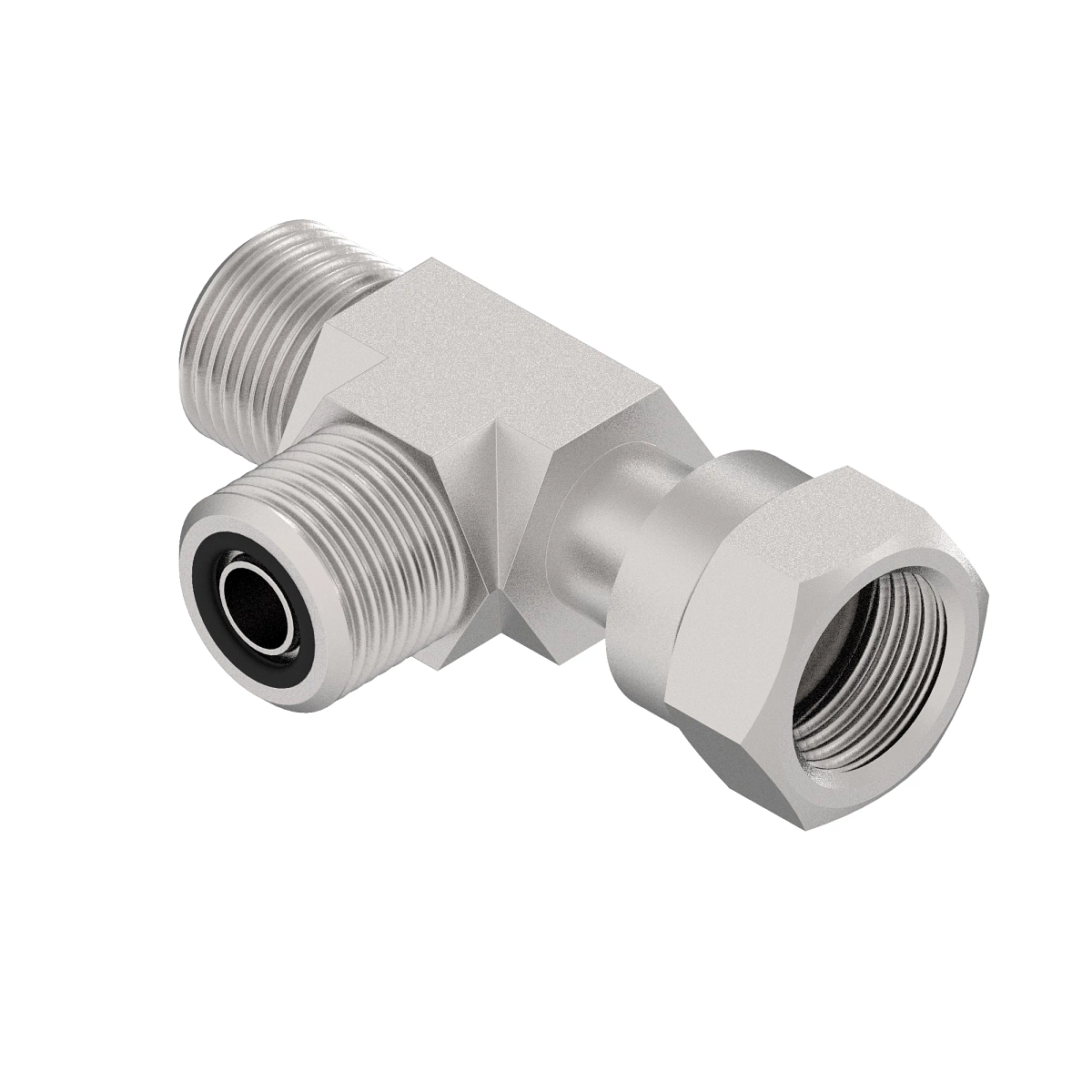 Tee Fitting, Swivel Run, ORFS Elect