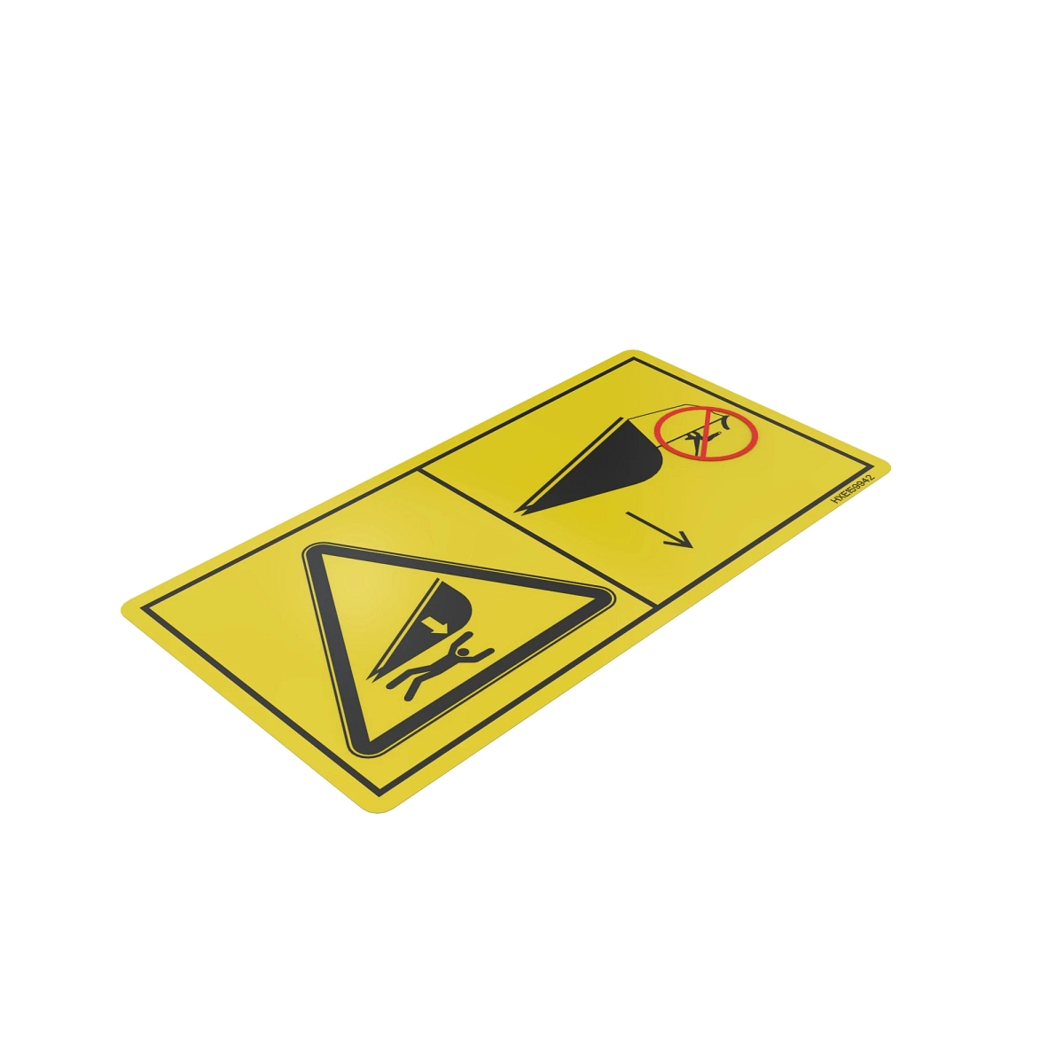 John Deere Feederhouse Door Latch Label, Bottom - HXE159942