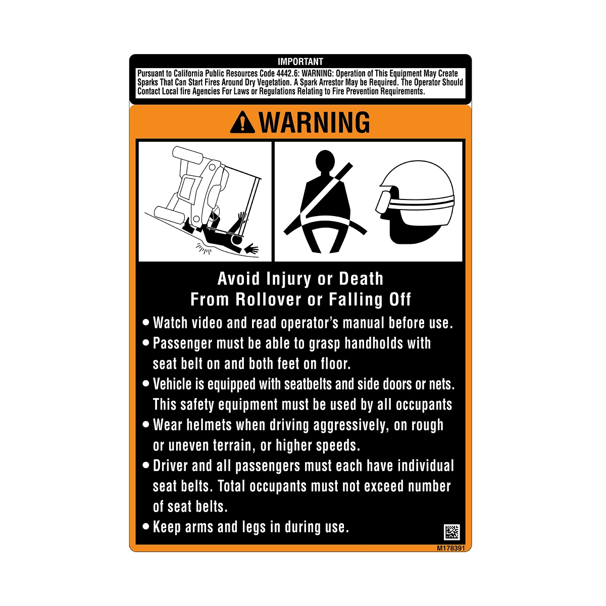 Label, Warning, Front Fender, RH