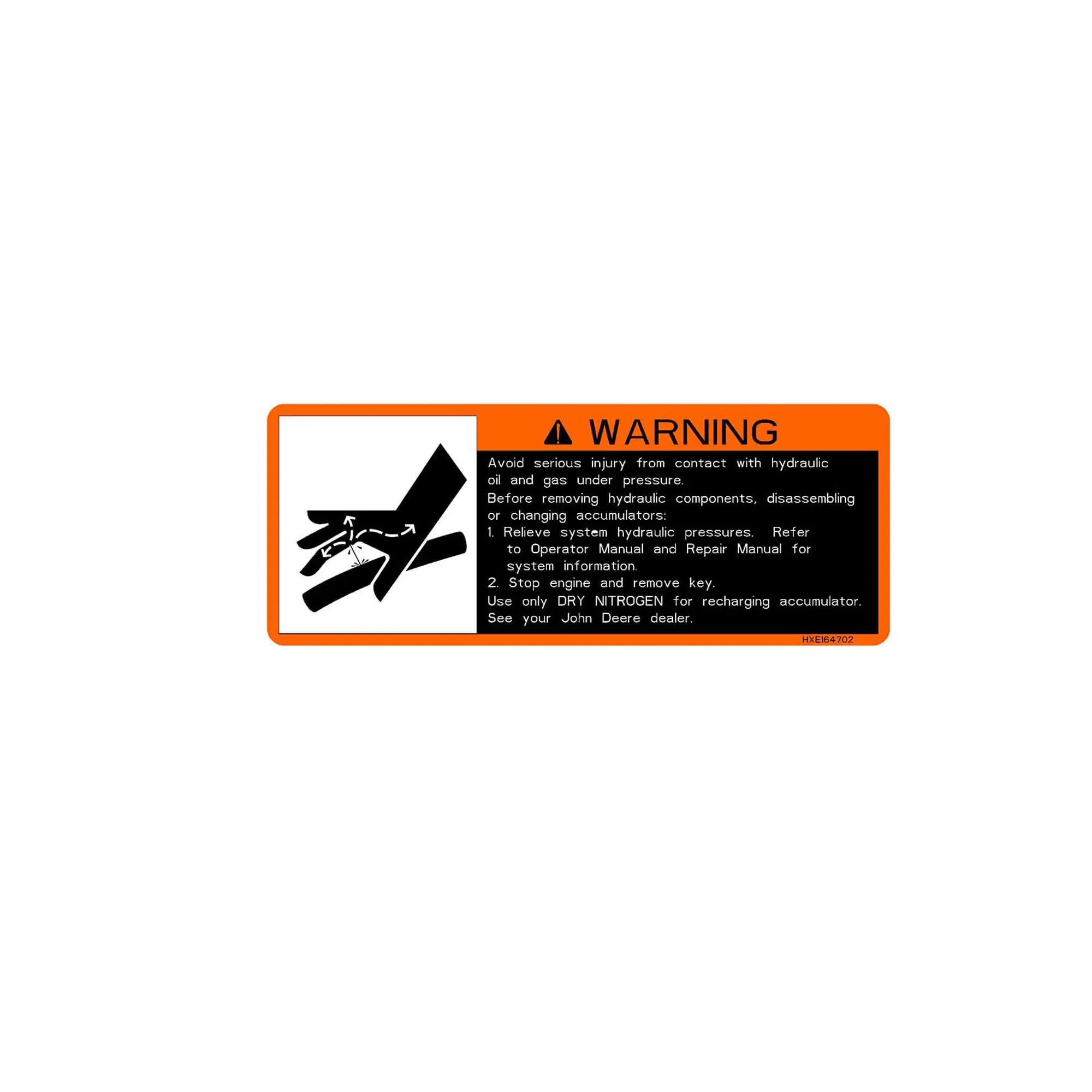 John Deere Hydraulic Label, French - HXE164702