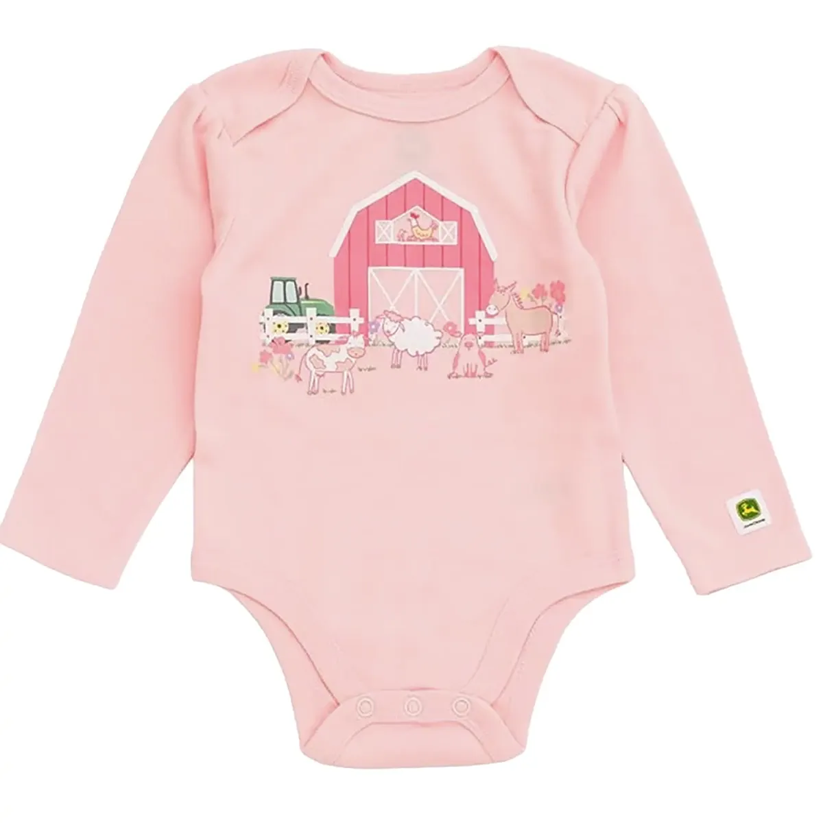 Infant 3-Piece Pink Farm Outfit Set