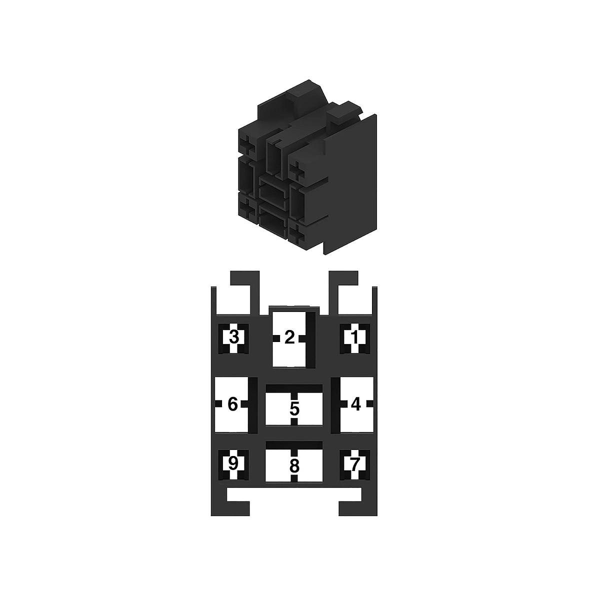 Amp 9 Way Connector, Nomsz 6.3