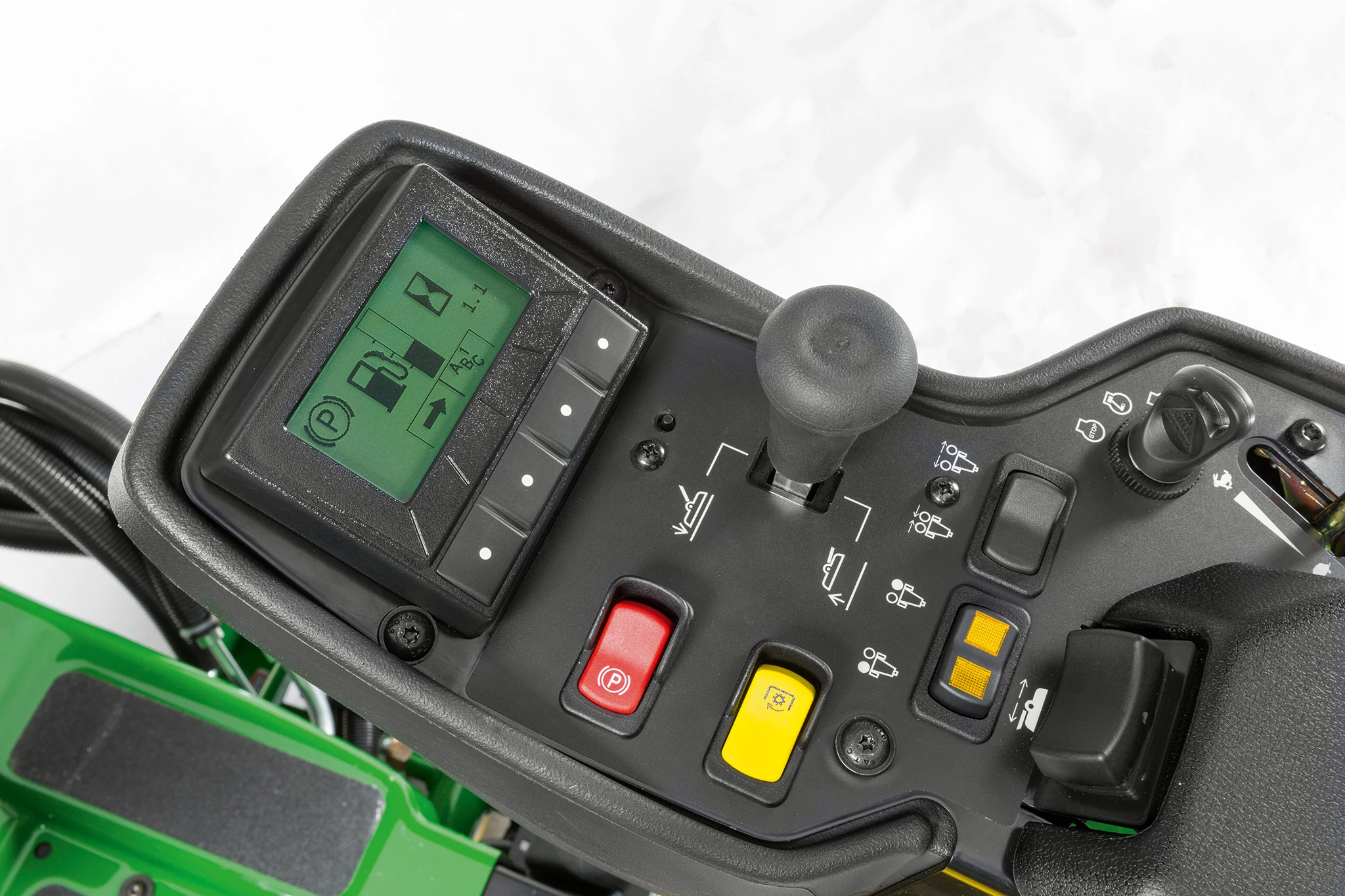 Close up view of the Command Arm on the 7200A TerrainCut Mower