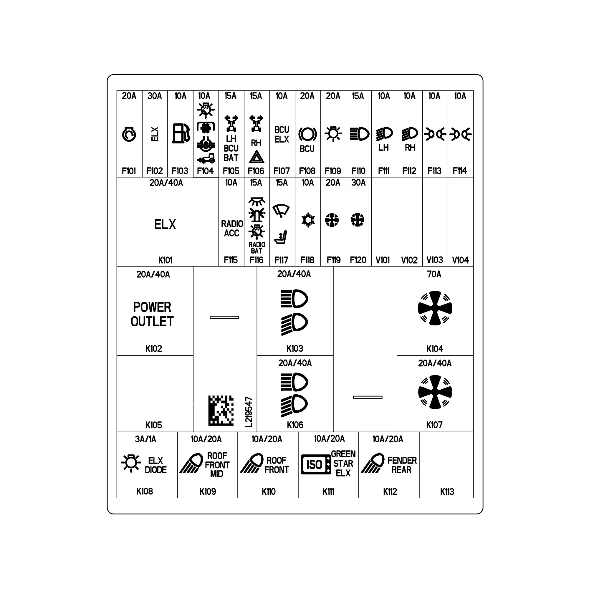 John Deere Cab Symbol Insert - L219547