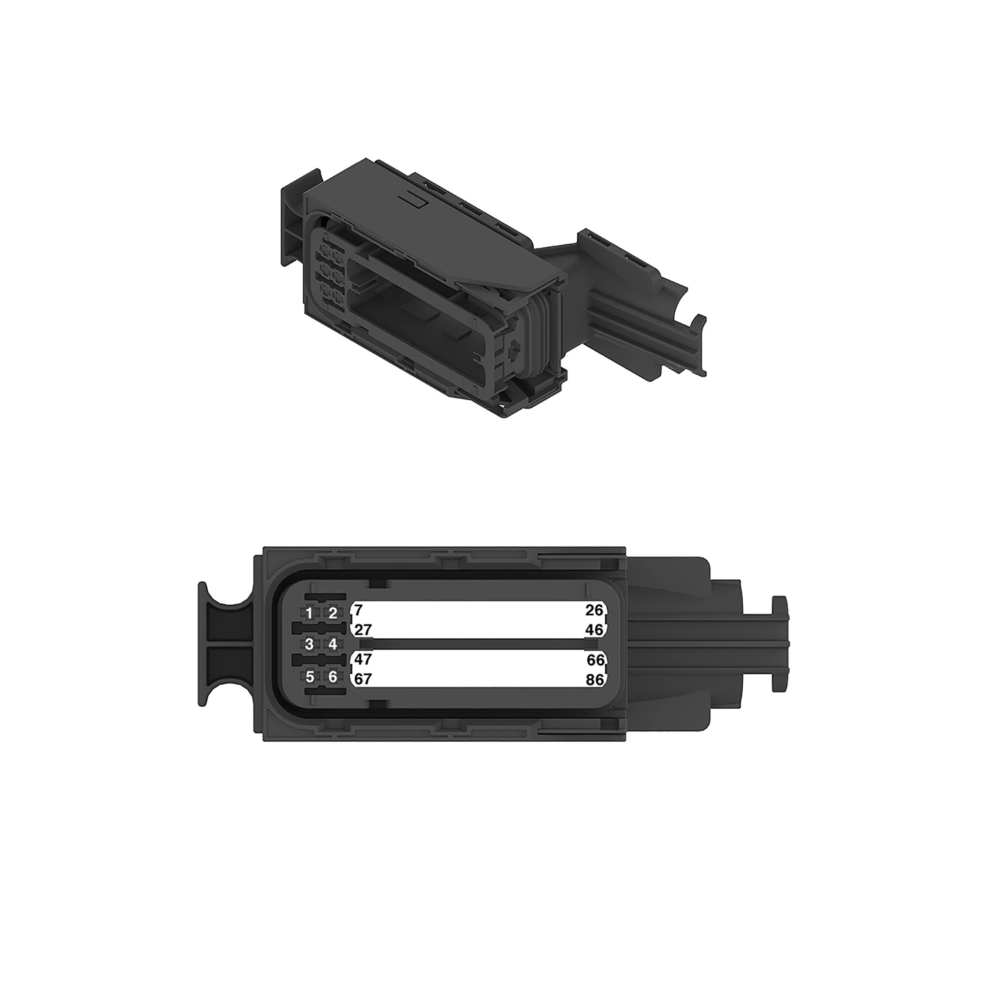 CONN KOSTAL SLK2.8 86W FS BLK PLSTC