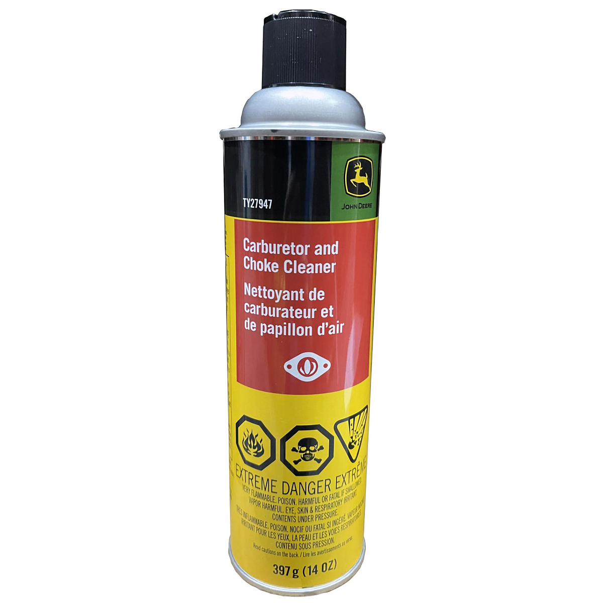 John Deere Carburetor and Choke Cleaner (Low VOC), 397 gram (14 Oz) Aerosol Can - TY27947