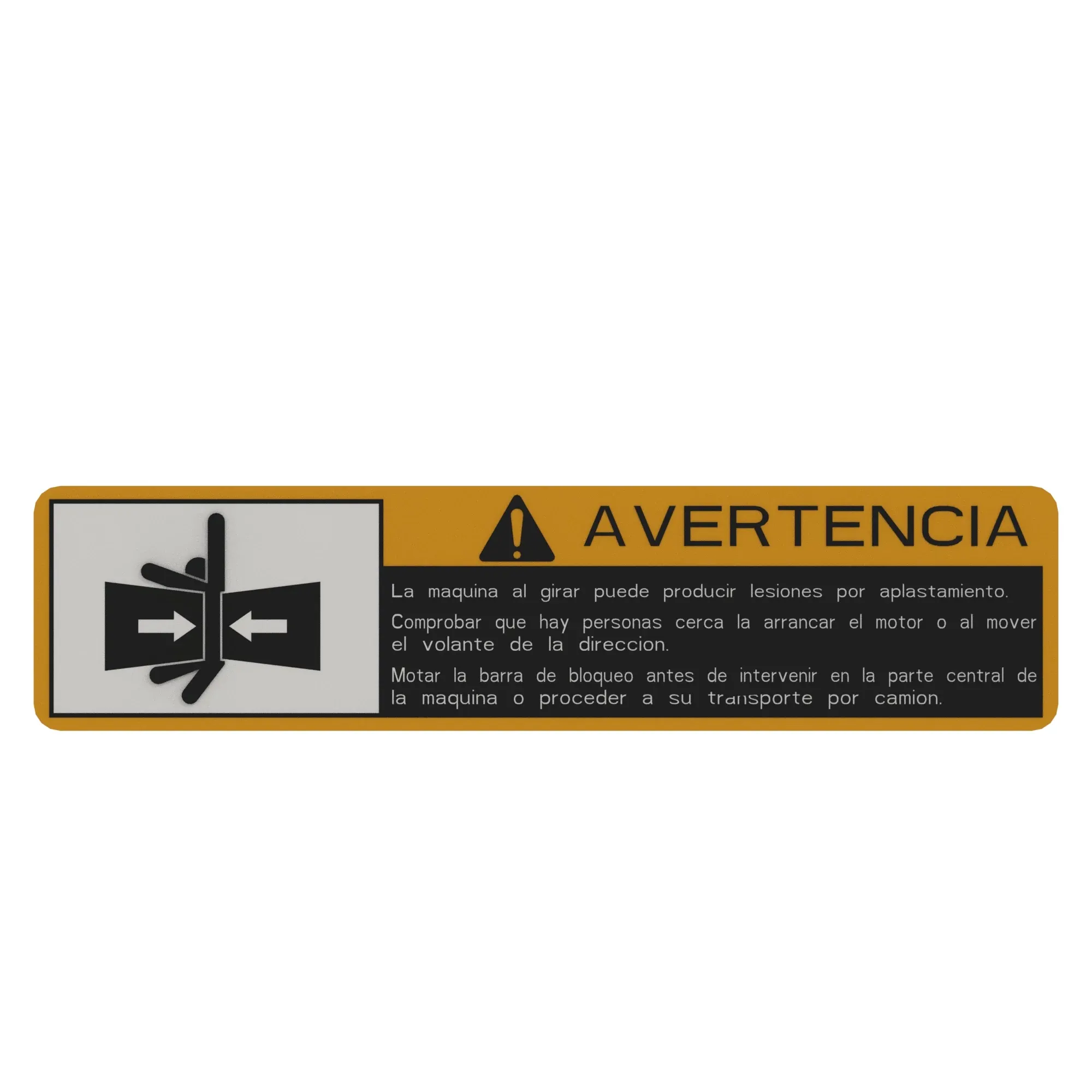 John Deere Safety Sign, Articulation Joint Warning, Russian - T254380