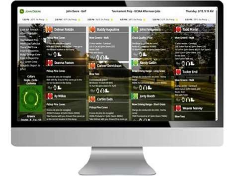 Computer displaying Digital Workboard on Operations Center™ PRO Golf