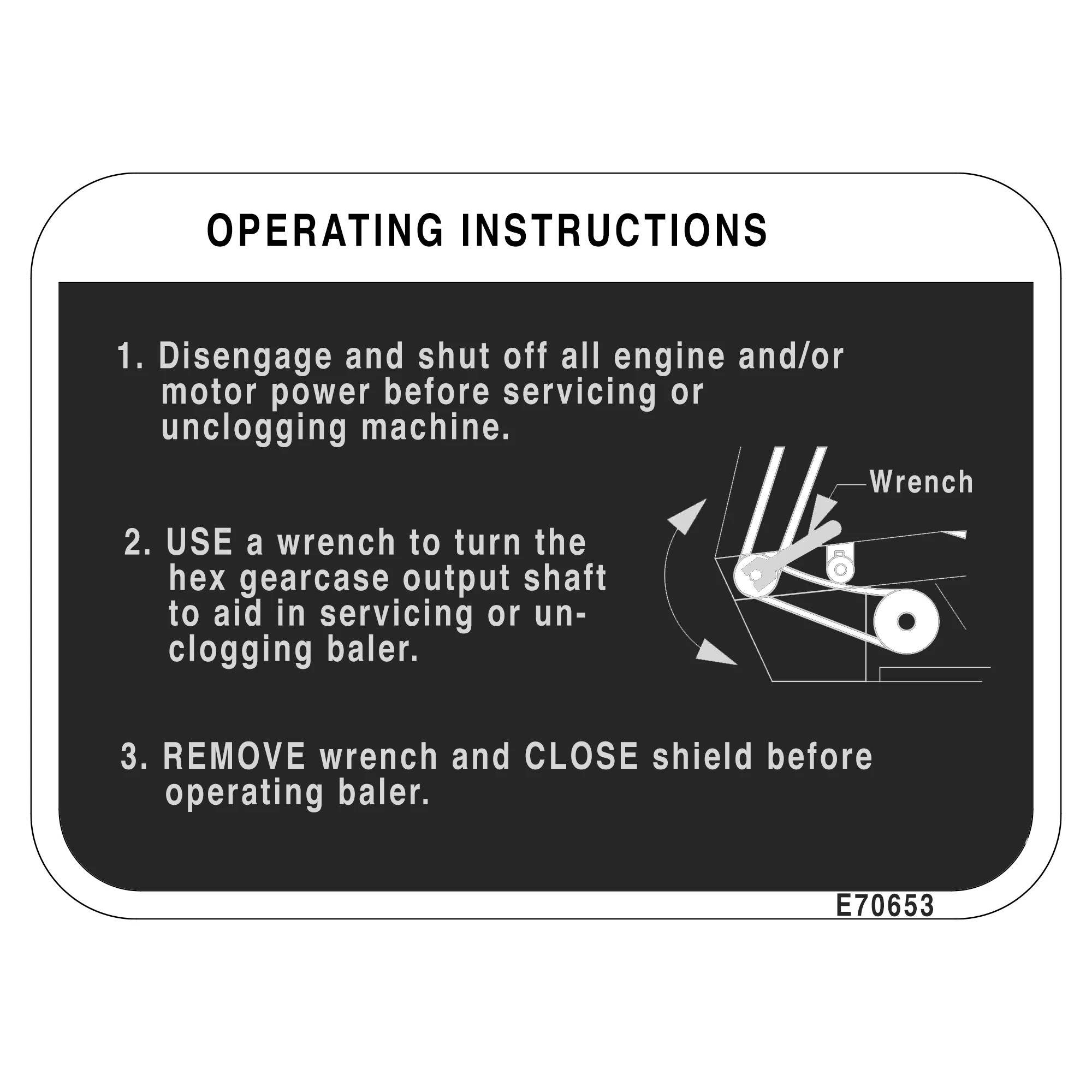 LABEL, REMOVE WRENCH