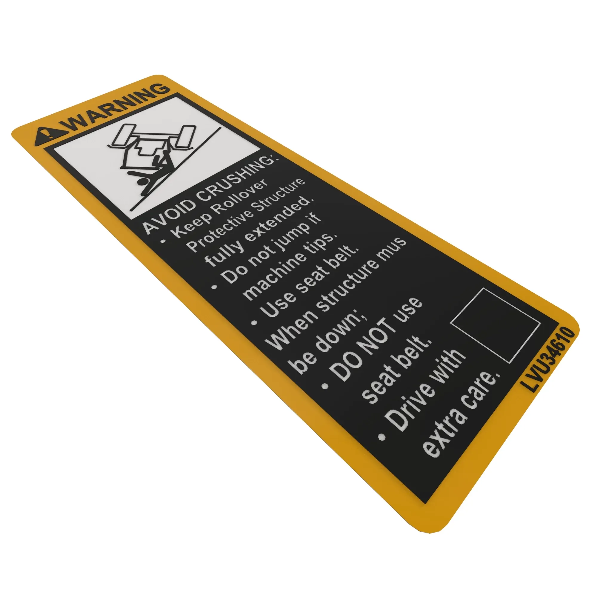 John Deere Folding ROPS Label - LVU34610