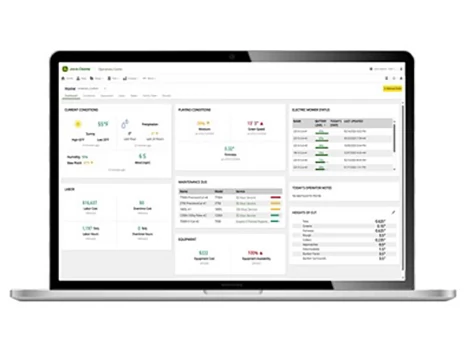 Laptop displaying Dashboard page on Operations Center™ PRO Golf