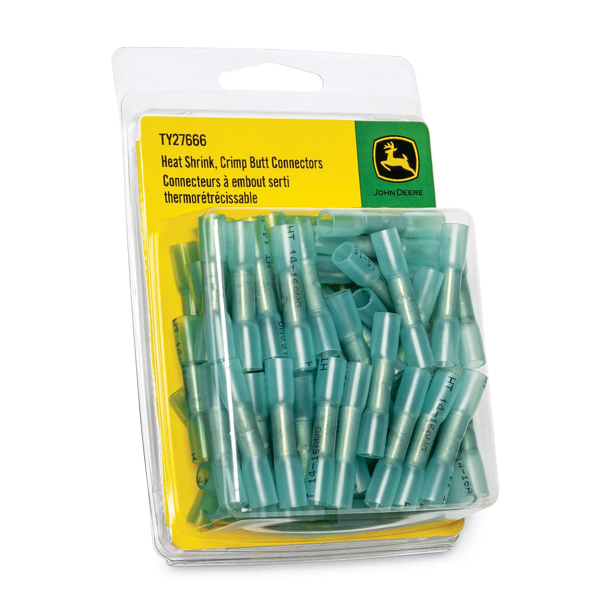 John Deere 16-14 AWG Heat Shrink, Crimp Butt Connectors (Pack of 75) - TY27666