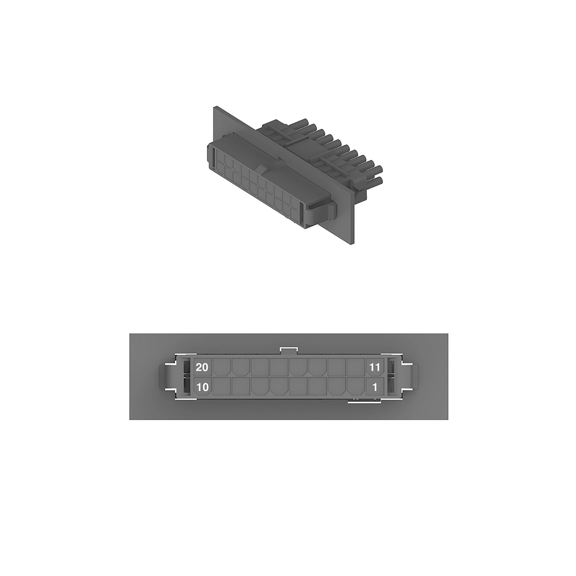 CONN MOLEX MINIFITTPA 20W M BLK NYL