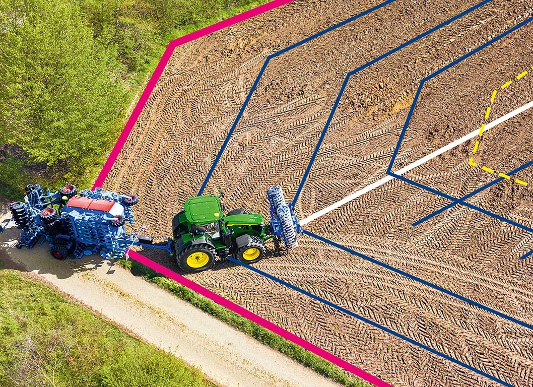 Handlingsbillede af AutoPath-projekterede styringsvinkler – set fra højre